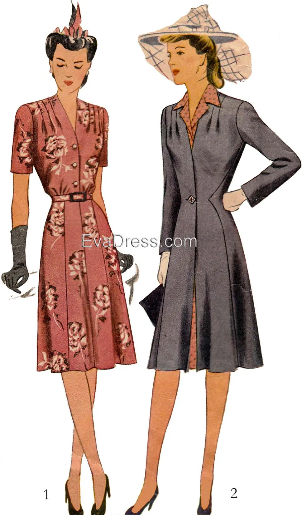 1943 Dress & Redingote  D40-4662