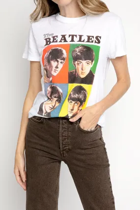 70s Loose Tee The Beatles in Optic White