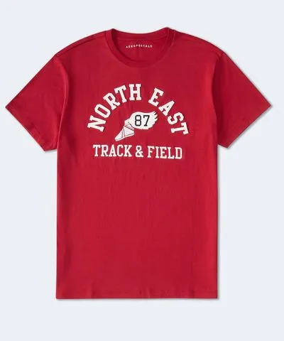 Aeropostale North East Track & Field Appliqué Graphic Tee