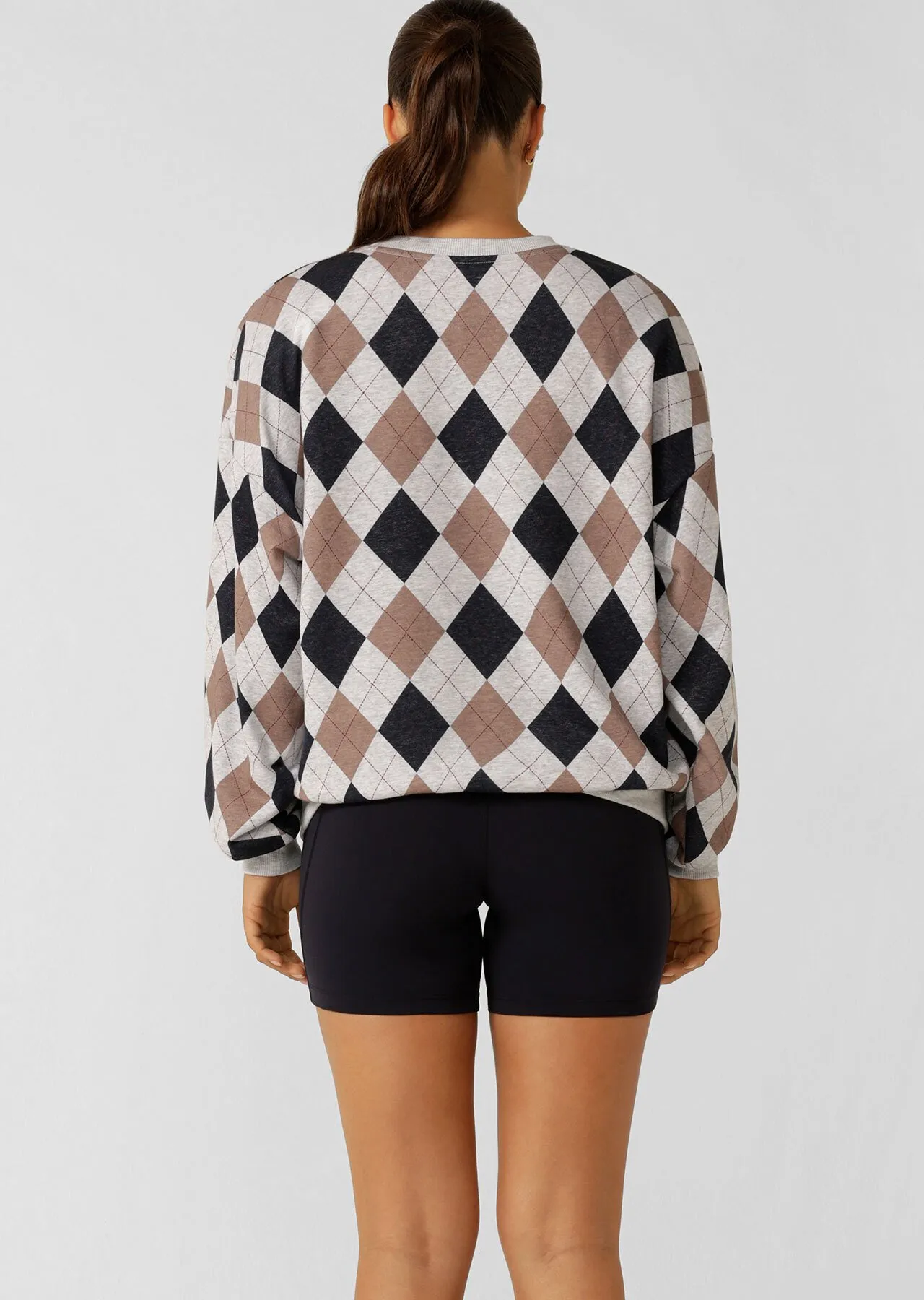 Alumni Argyle Oversized Sweat | Jackets, Hoodies and Sweats | Lorna Jane Australia