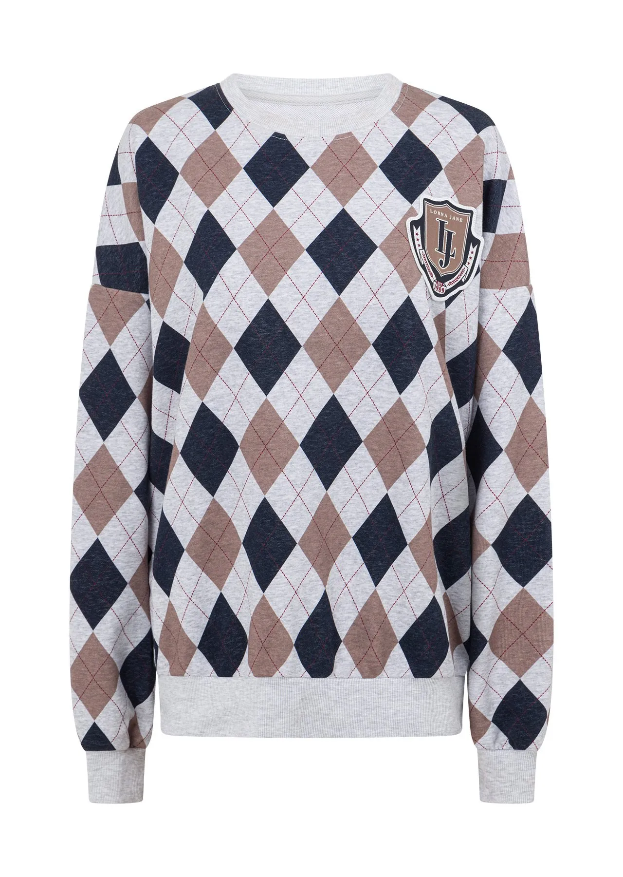 Alumni Argyle Oversized Sweat | Jackets, Hoodies and Sweats | Lorna Jane Australia