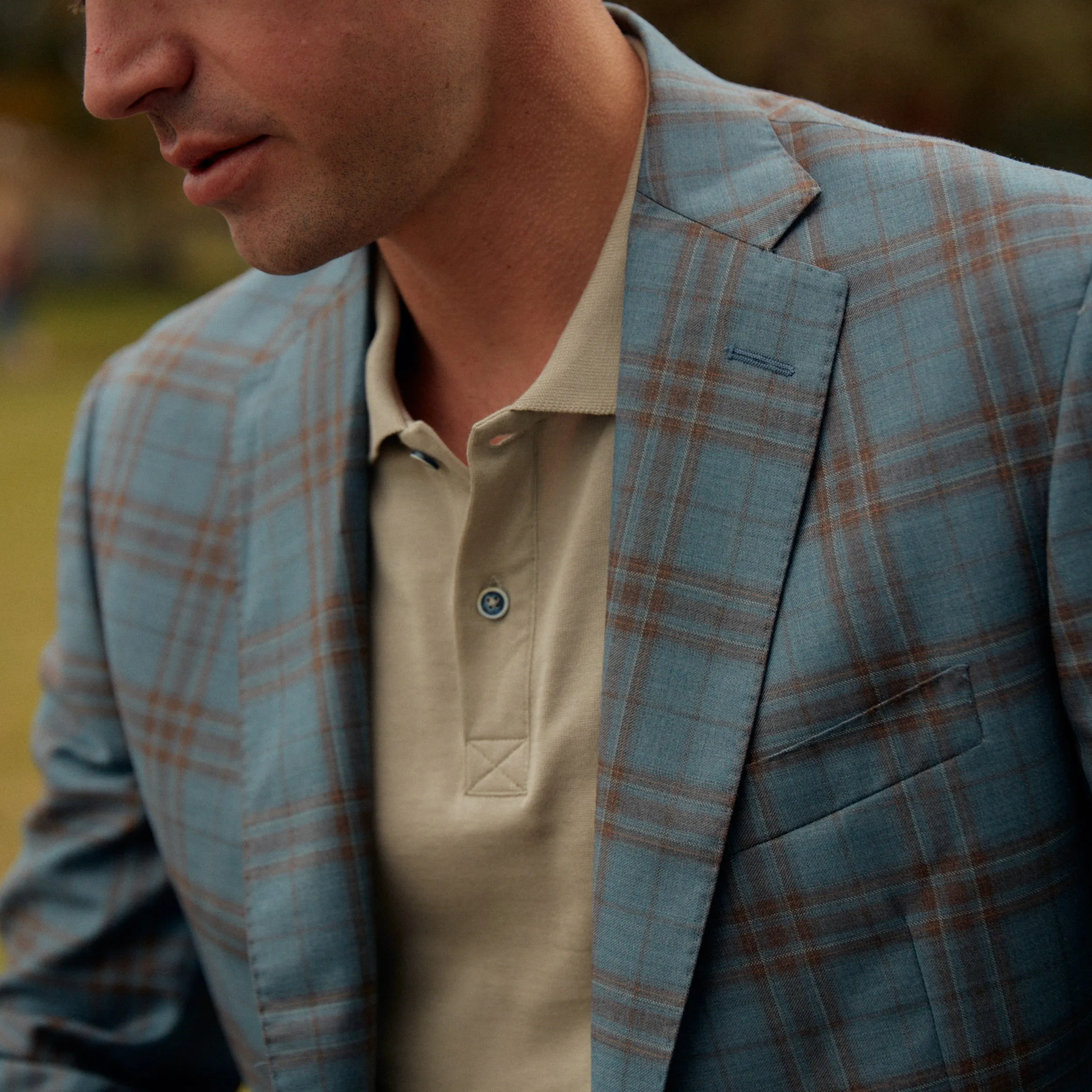 Audubon Azure with Brown Check Sport Coat