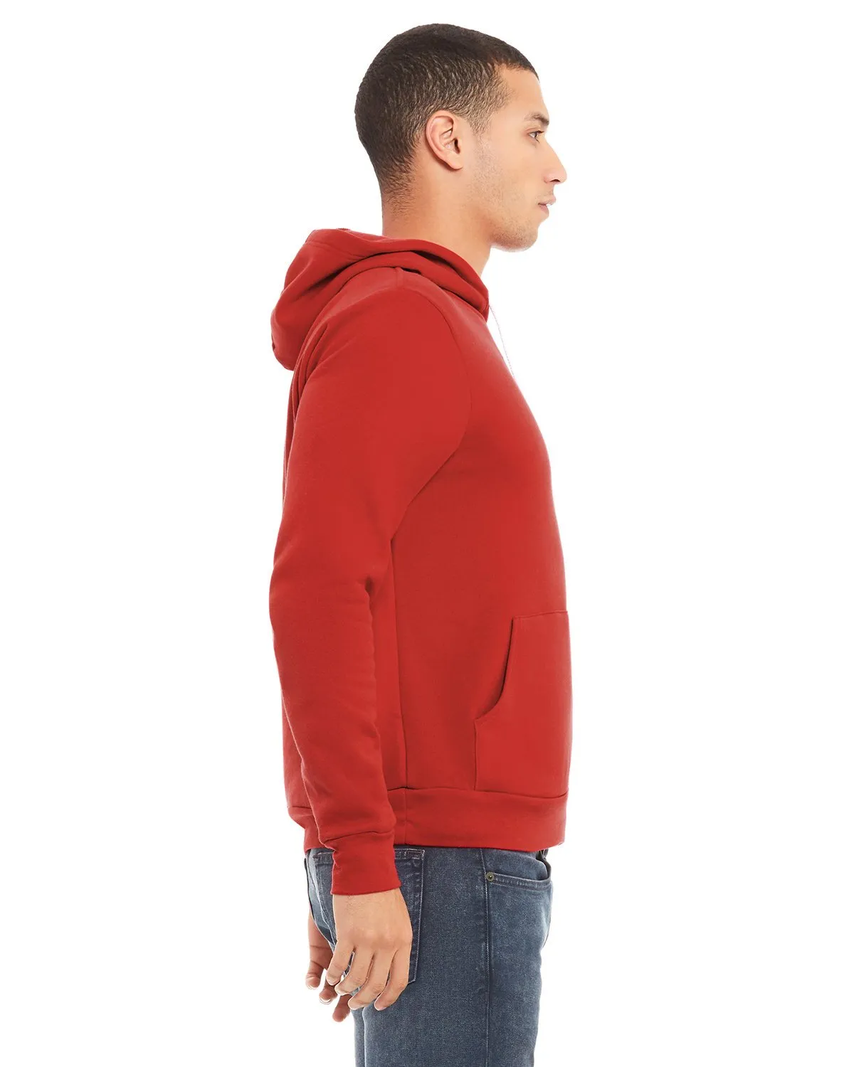 Bella + Canvas Unisex Sponge Fleece Pullover Hoodie 3719 Red