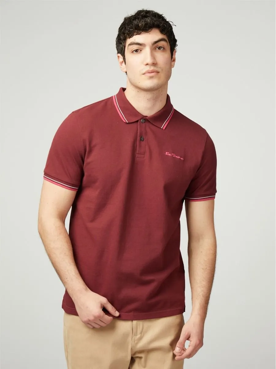 Ben Sherman Signature Pique Polo Shirt Wine