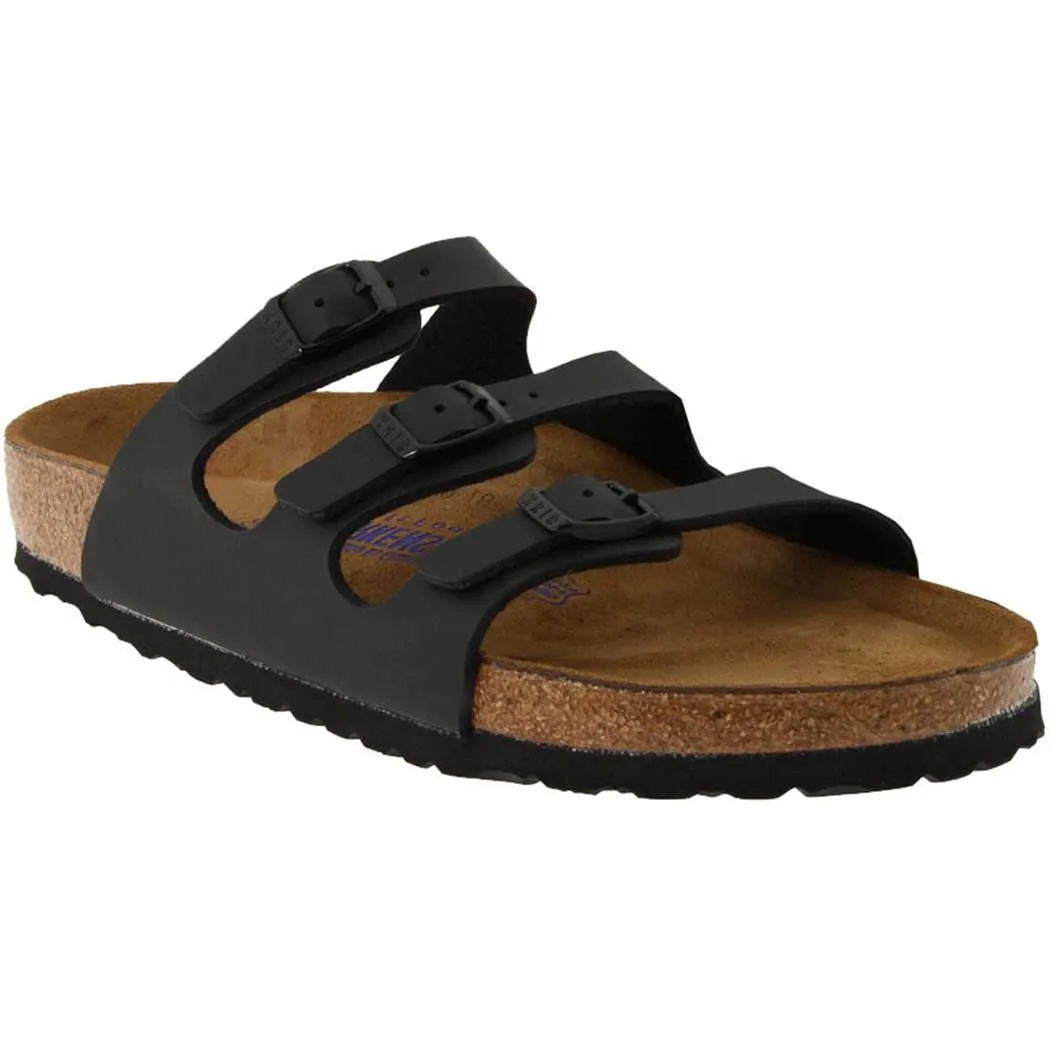 Birkenstock Florida Sandal Soft Footbed Black Birko-Flor (Women's)