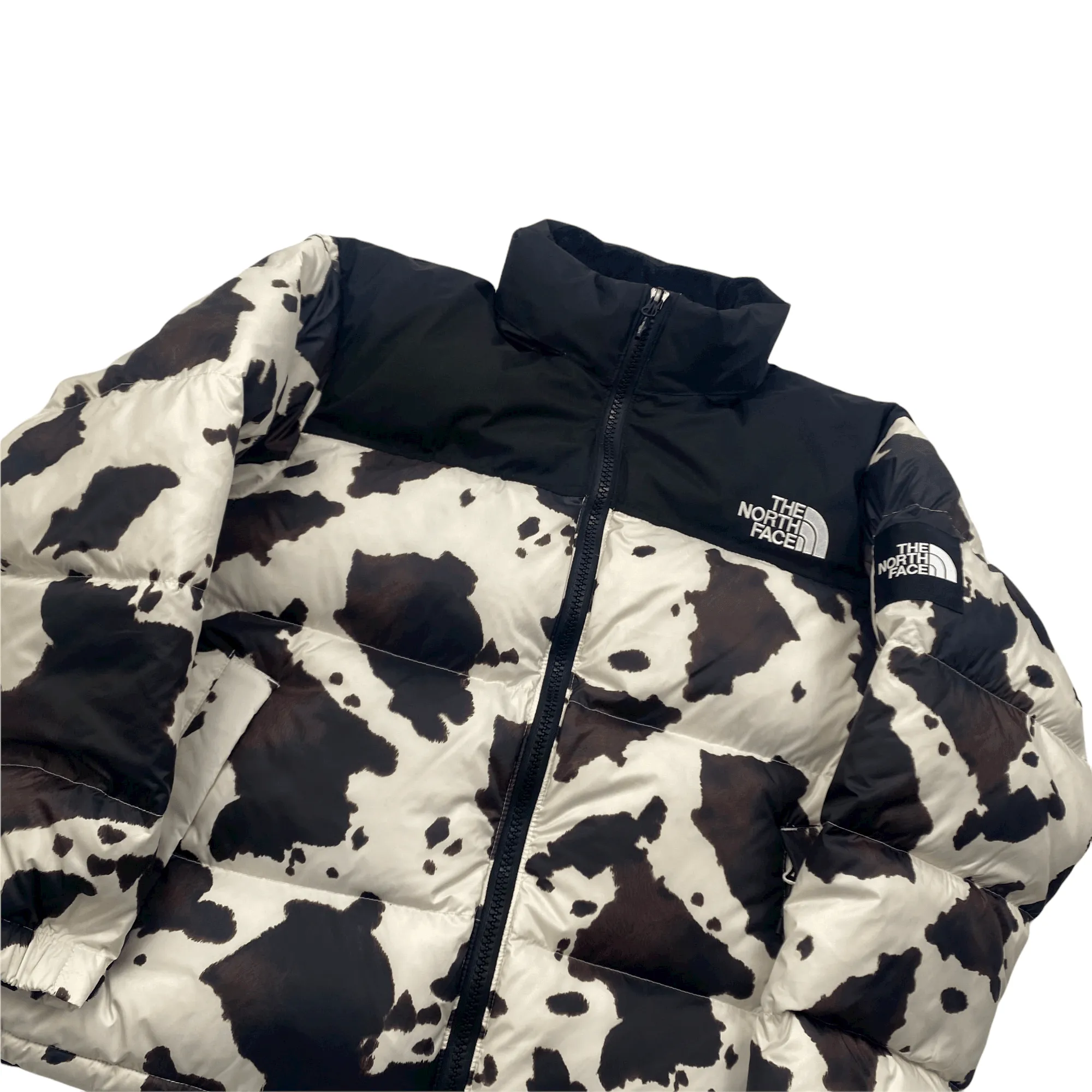 Black + White The North Face (TNF) Nuptse Puffer Coat/ Jacket - Medium