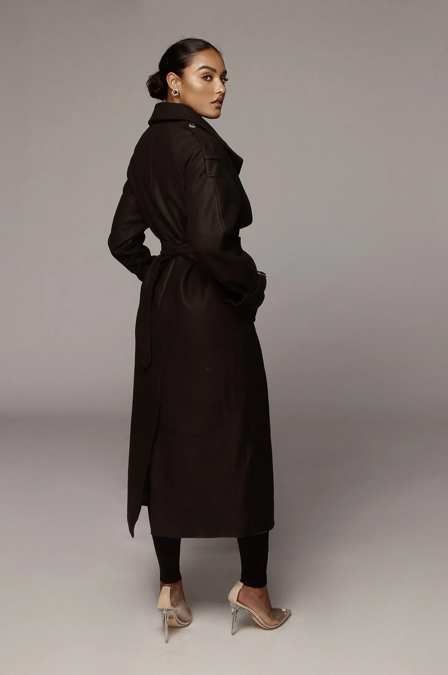 Black Beverly Trench Coat