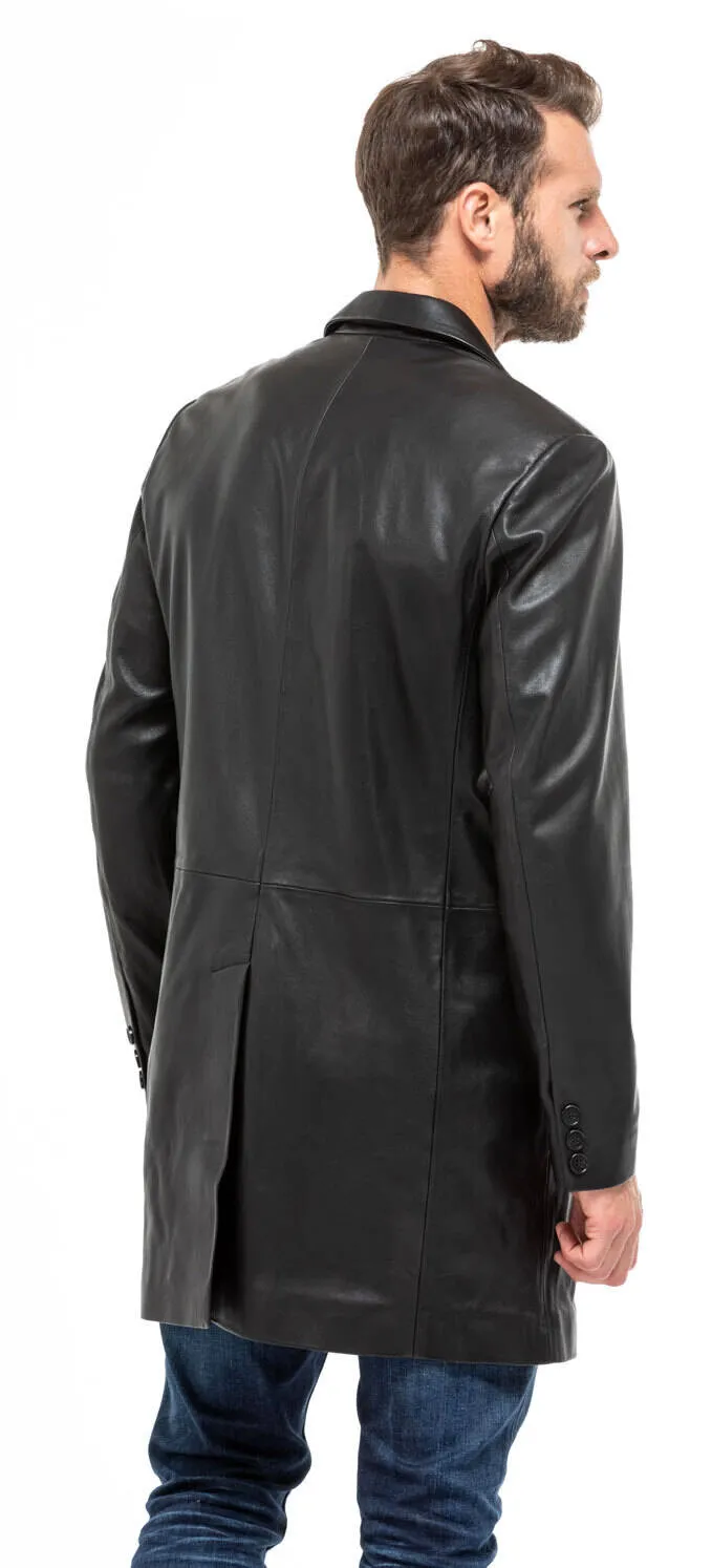 Black leather coat 2160