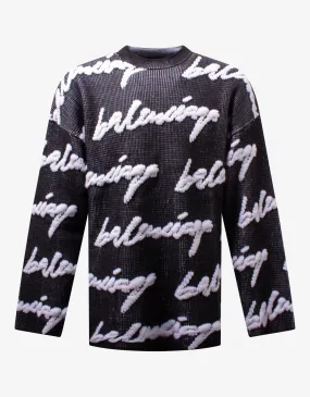 Black Scribble Logo Sweater