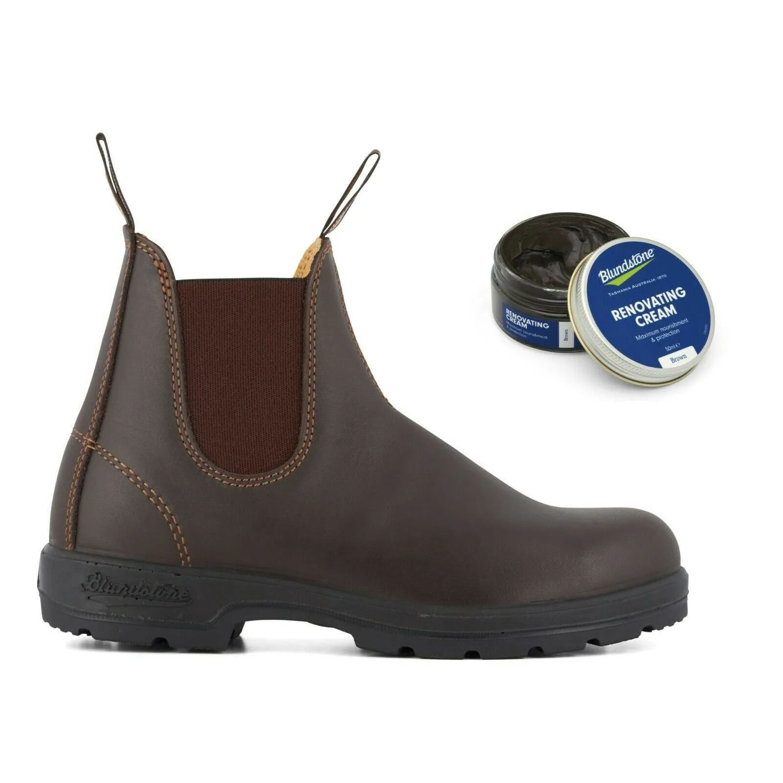 Blundstone #550 Walnut Brown Chelsea Boot with Cream