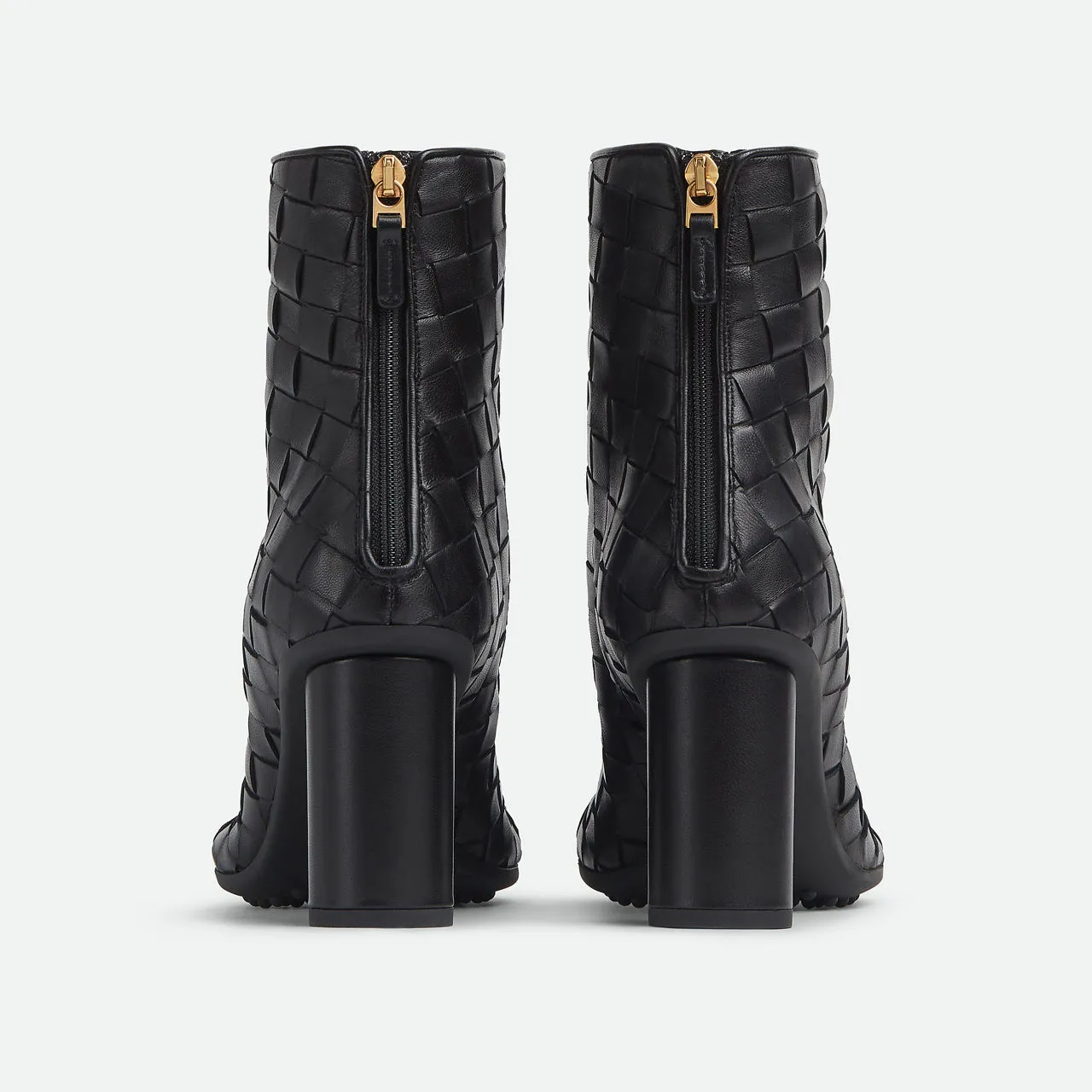 BOTTEGA VENETA Atomic Intrecciato Heeled Boots - Black