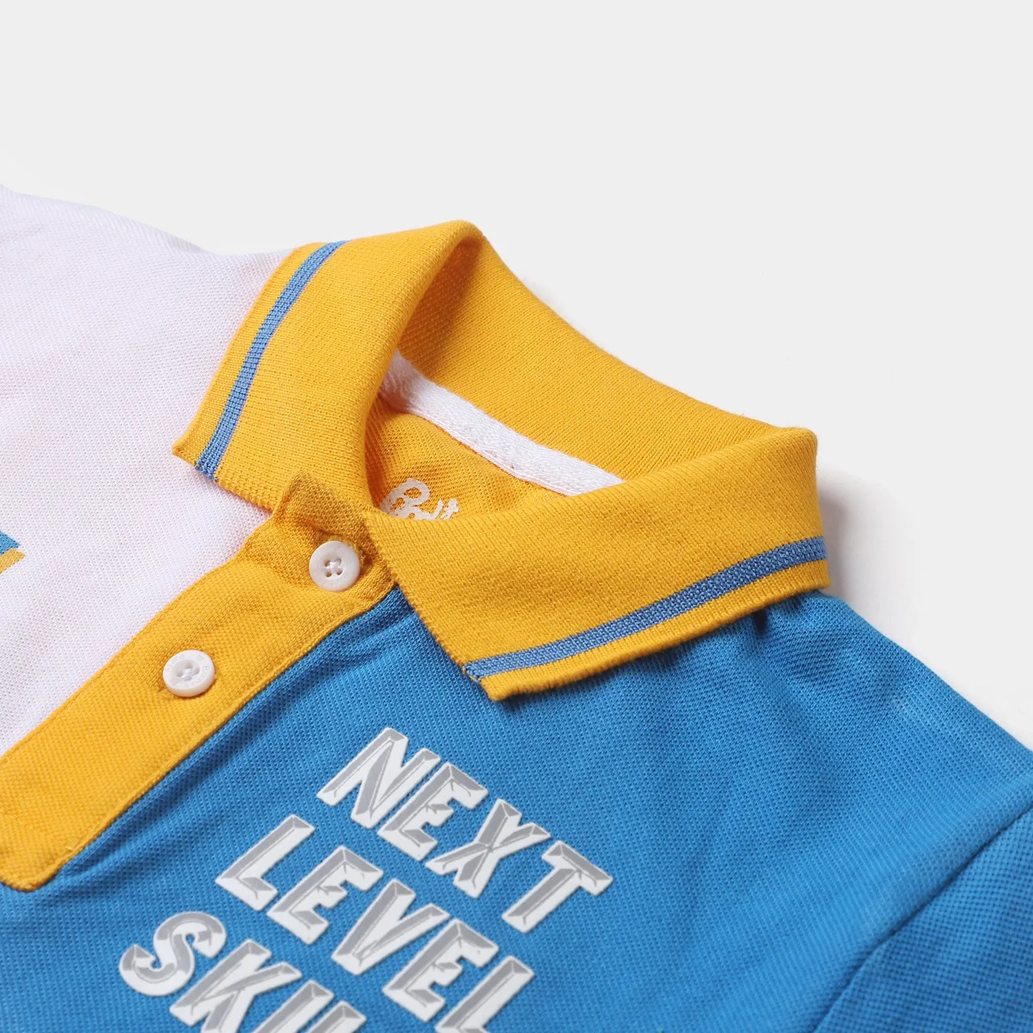 Boys Cotton PK Polo Next Level-Citrus