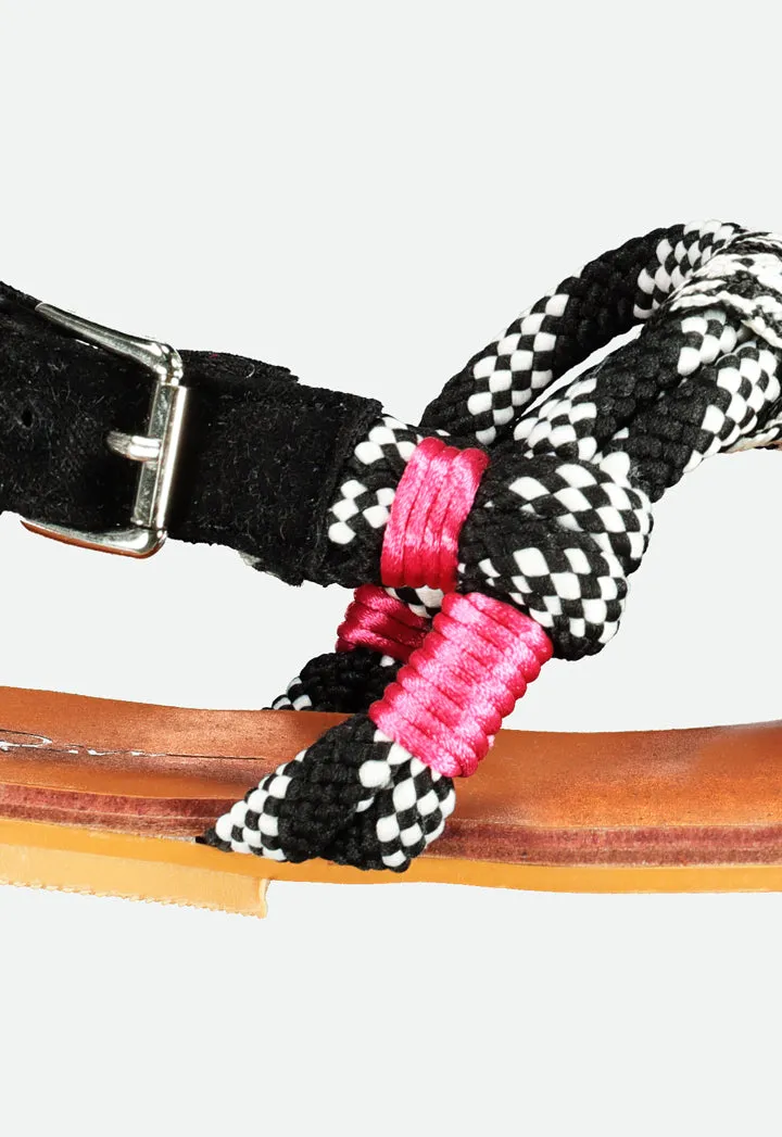 Braided T-Strap Sandals