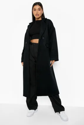 Brushed Longline Wool Look Coat