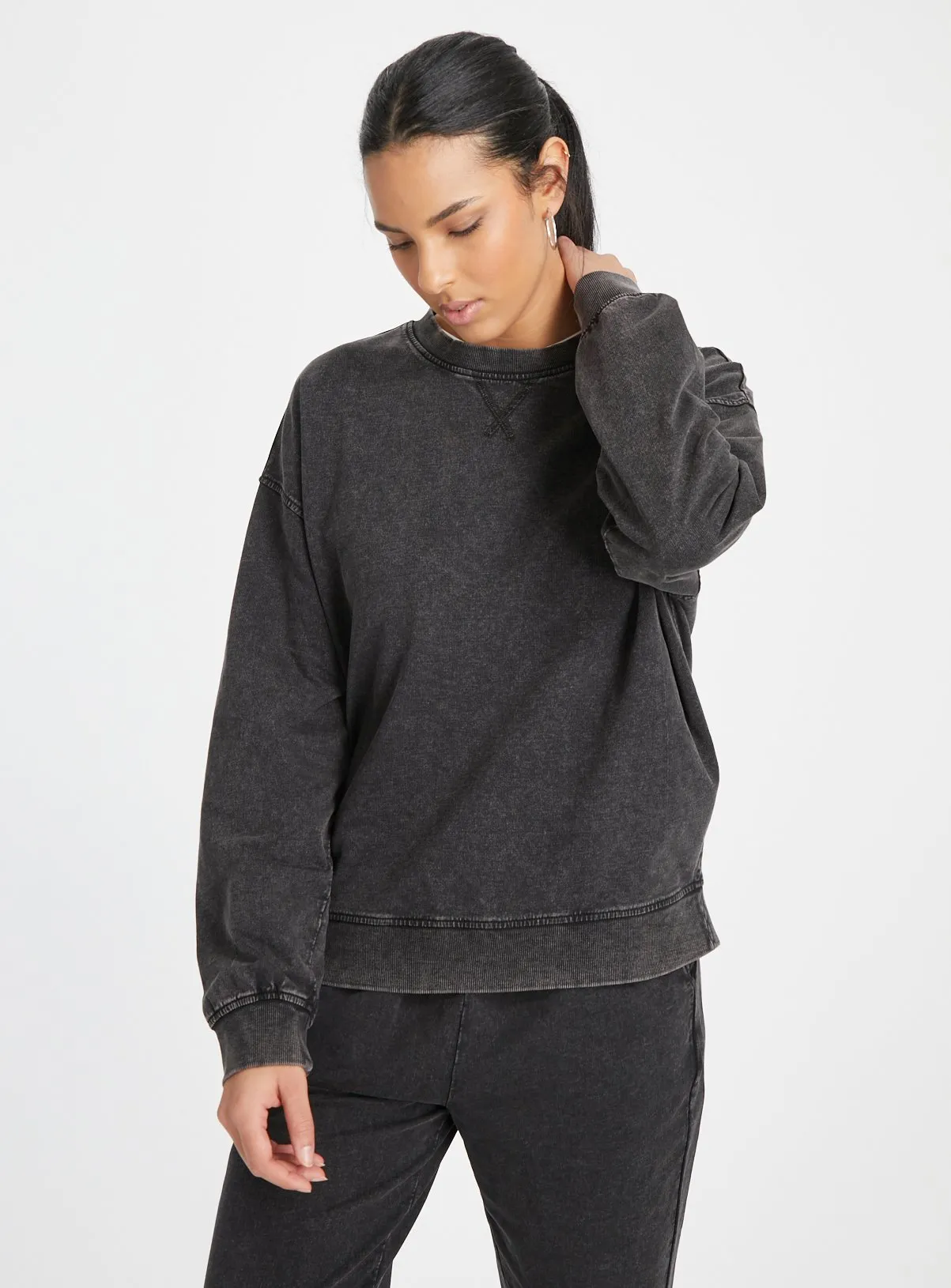 Buy Charcoal Washed Coord Sweatshirt  XL | Hoodies and sweatshirts | Tu