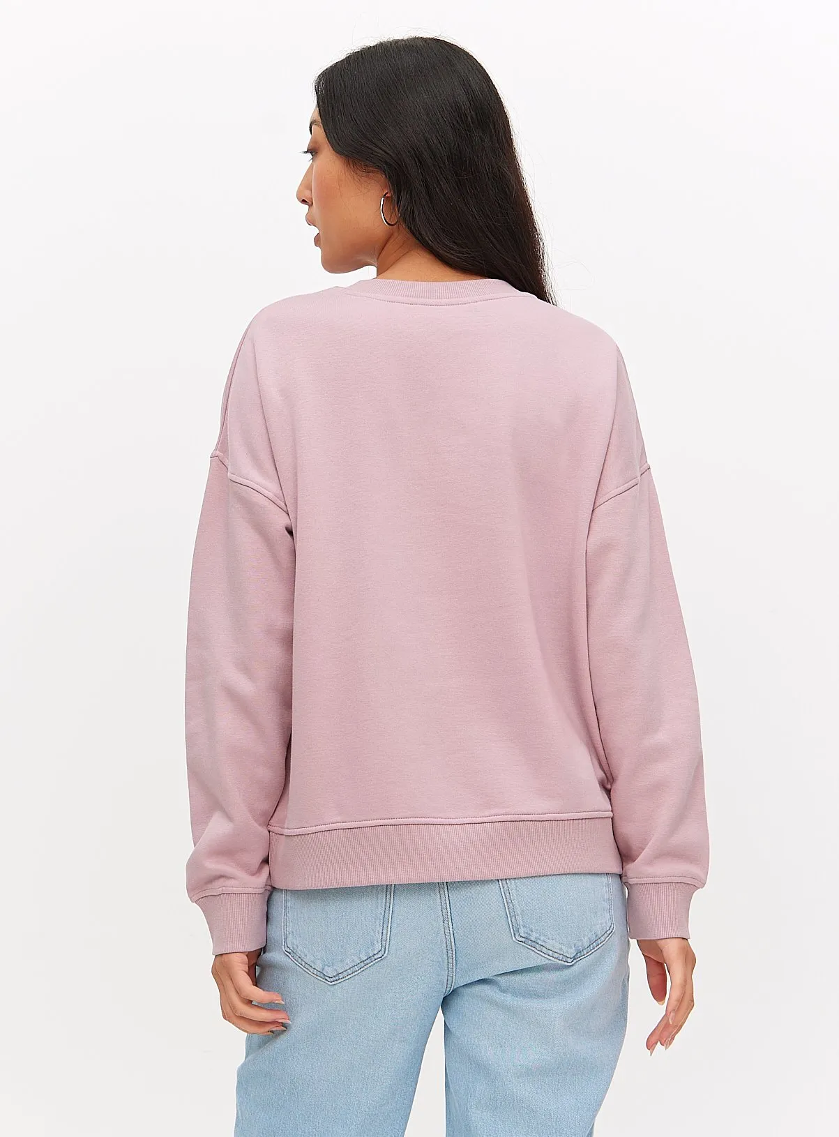 Buy Light Pink Crew Neck Sweatshirt L | Hoodies and sweatshirts | Tu