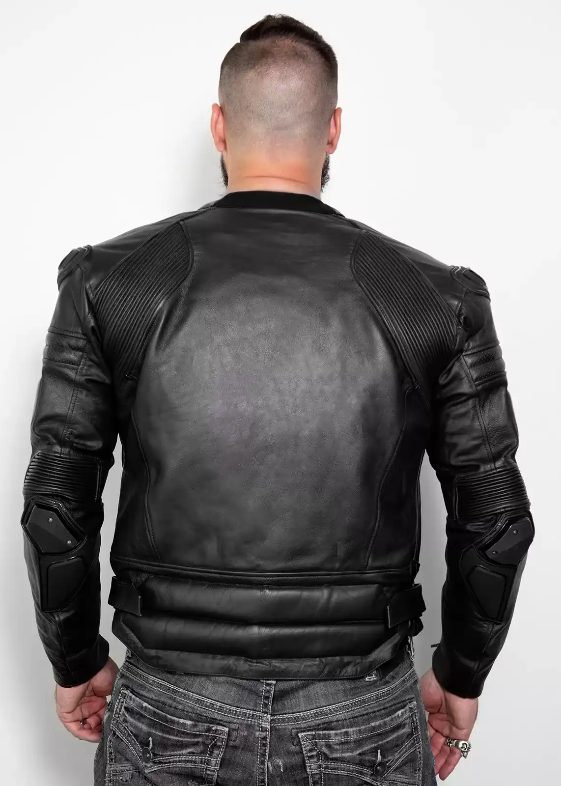 Buy Mens Black Motorcycle Leather Jacket with Armor