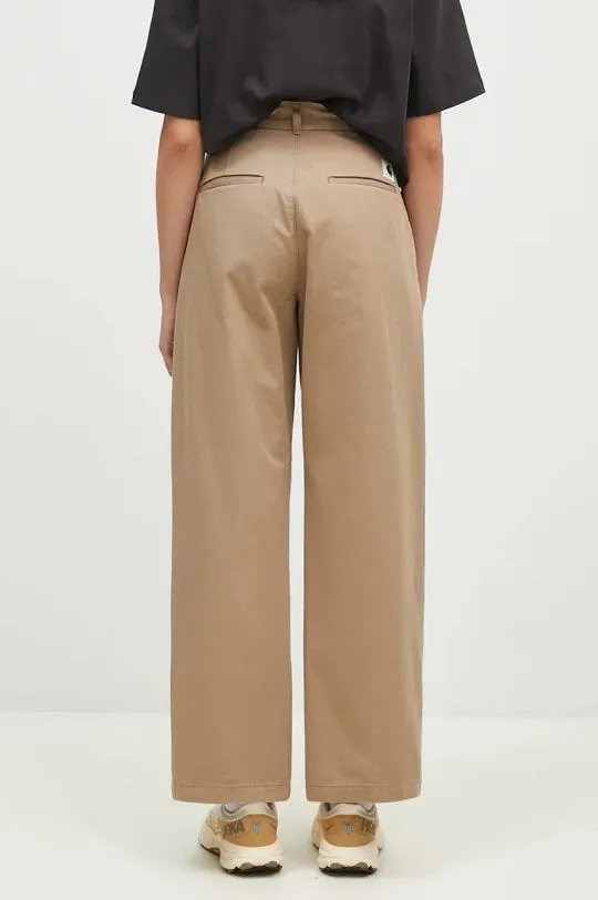 Carhartt WIP cotton trousers Leola Pant beige color I033147.8Y06