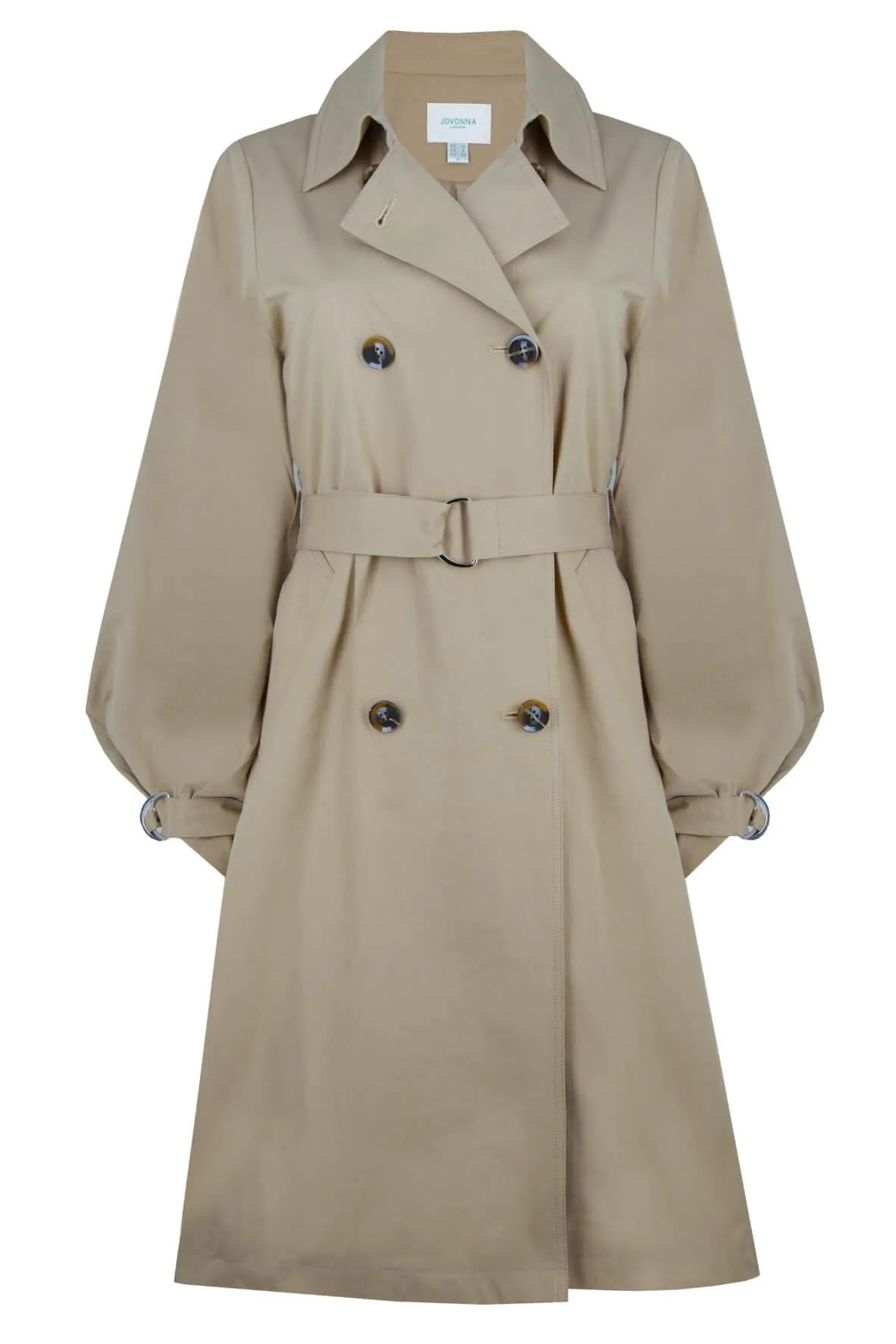 Charissa Trench Beige With Bishop Sleeves