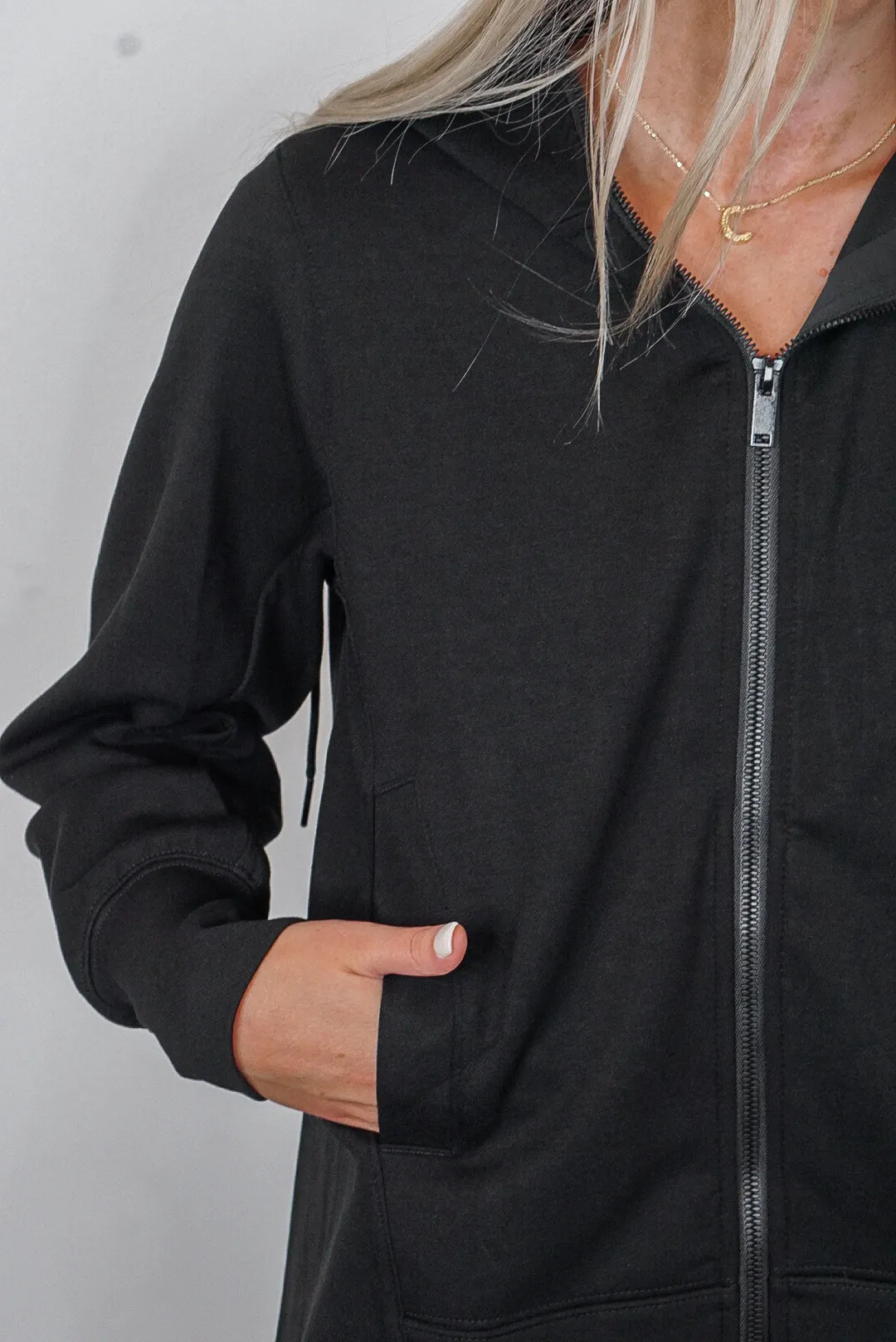 Chilly Mornings Black Hoodie Jacket