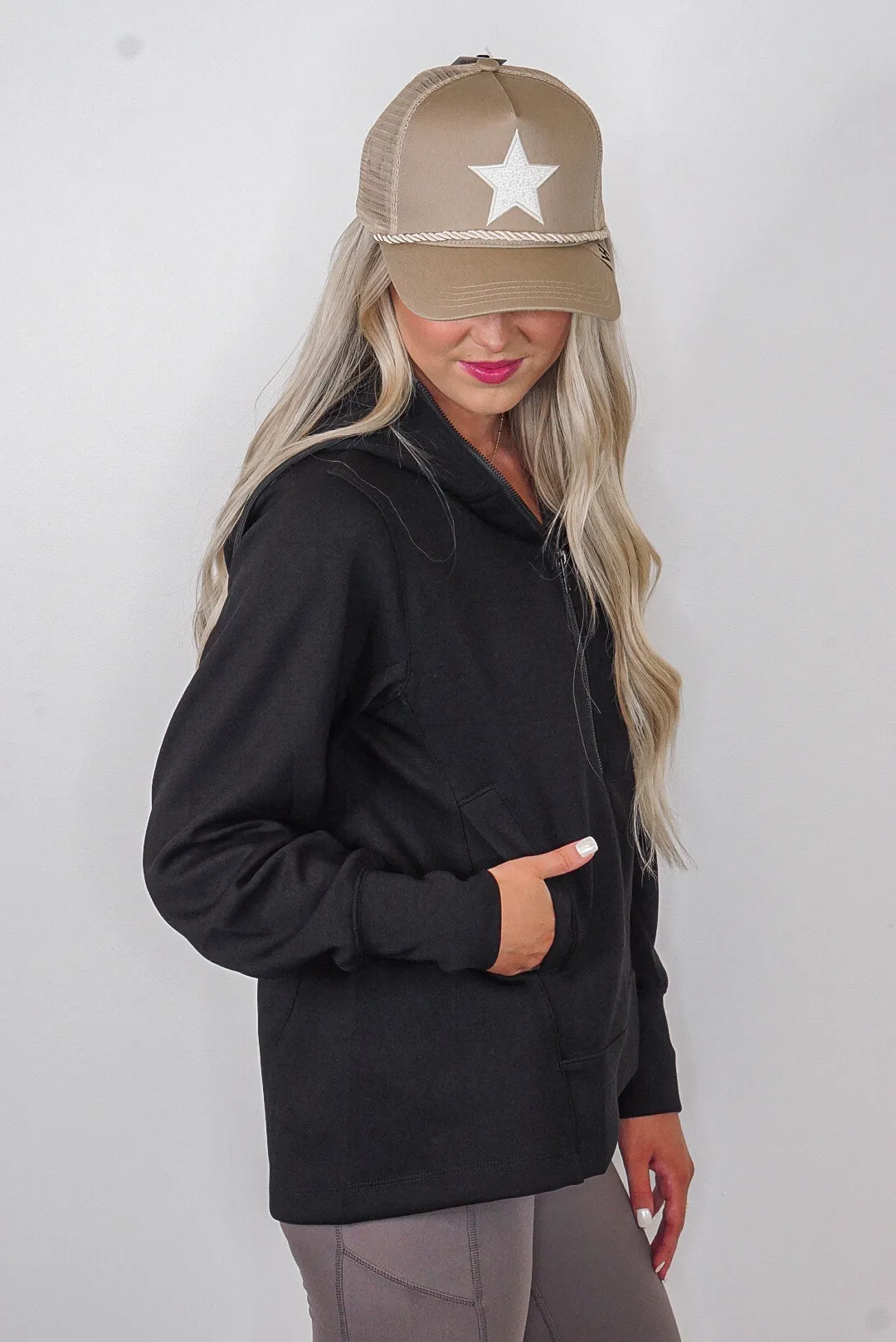 Chilly Mornings Black Hoodie Jacket