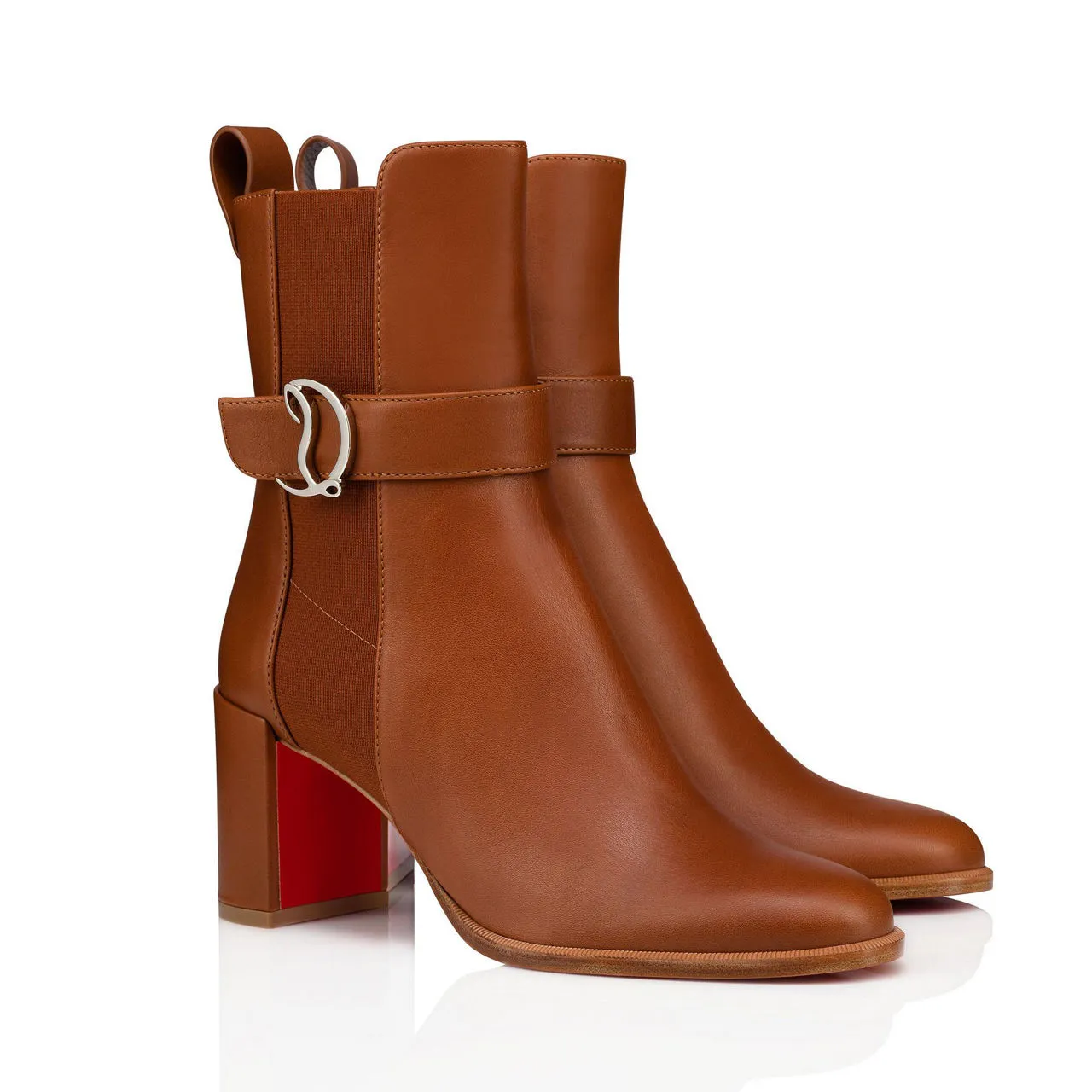 CHRISTIAN LOUBOUTIN CL Chelsea Booty 70 Ankle Boots - Red