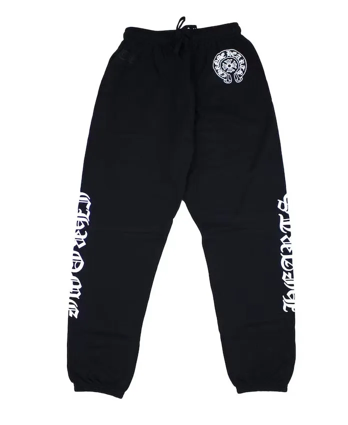 CHROME HEARTS HORSE SHOE SWEATPANTS BLACK (NO POCKETS)