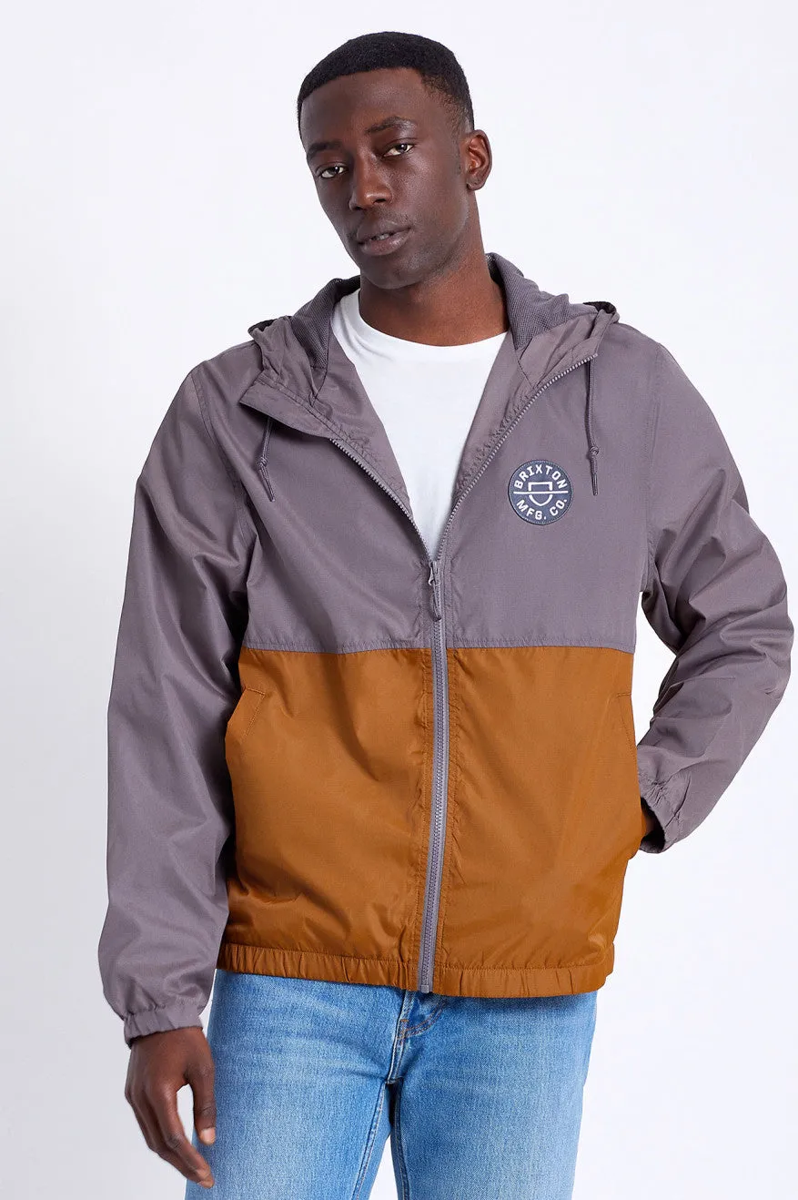 Claxton Crest Lightweight Zip Hood Jacket - Charcoal/Copper