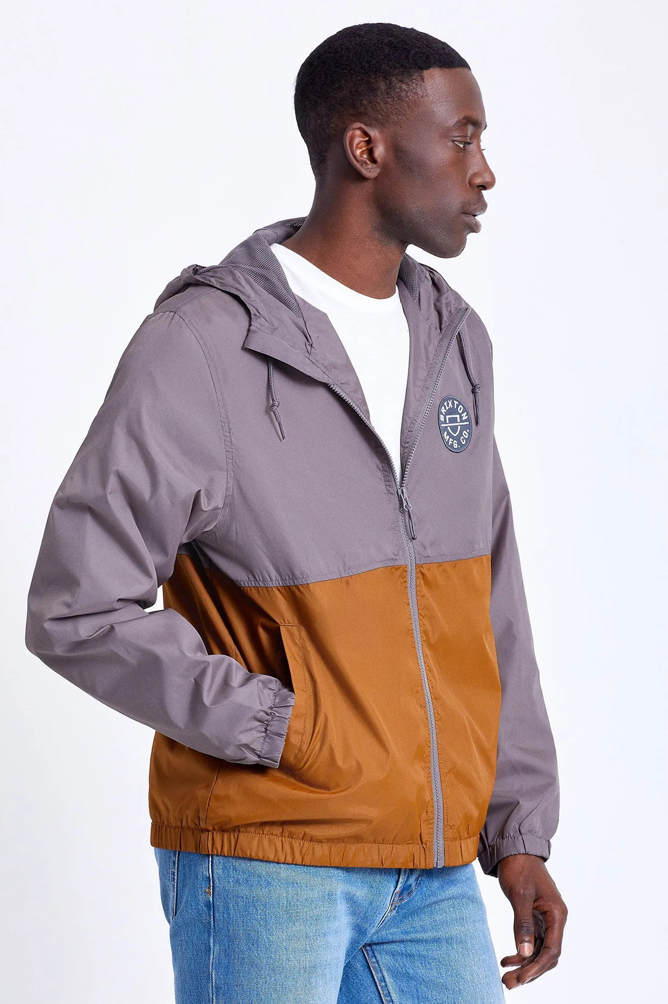 Claxton Crest Lightweight Zip Hood Jacket - Charcoal/Copper