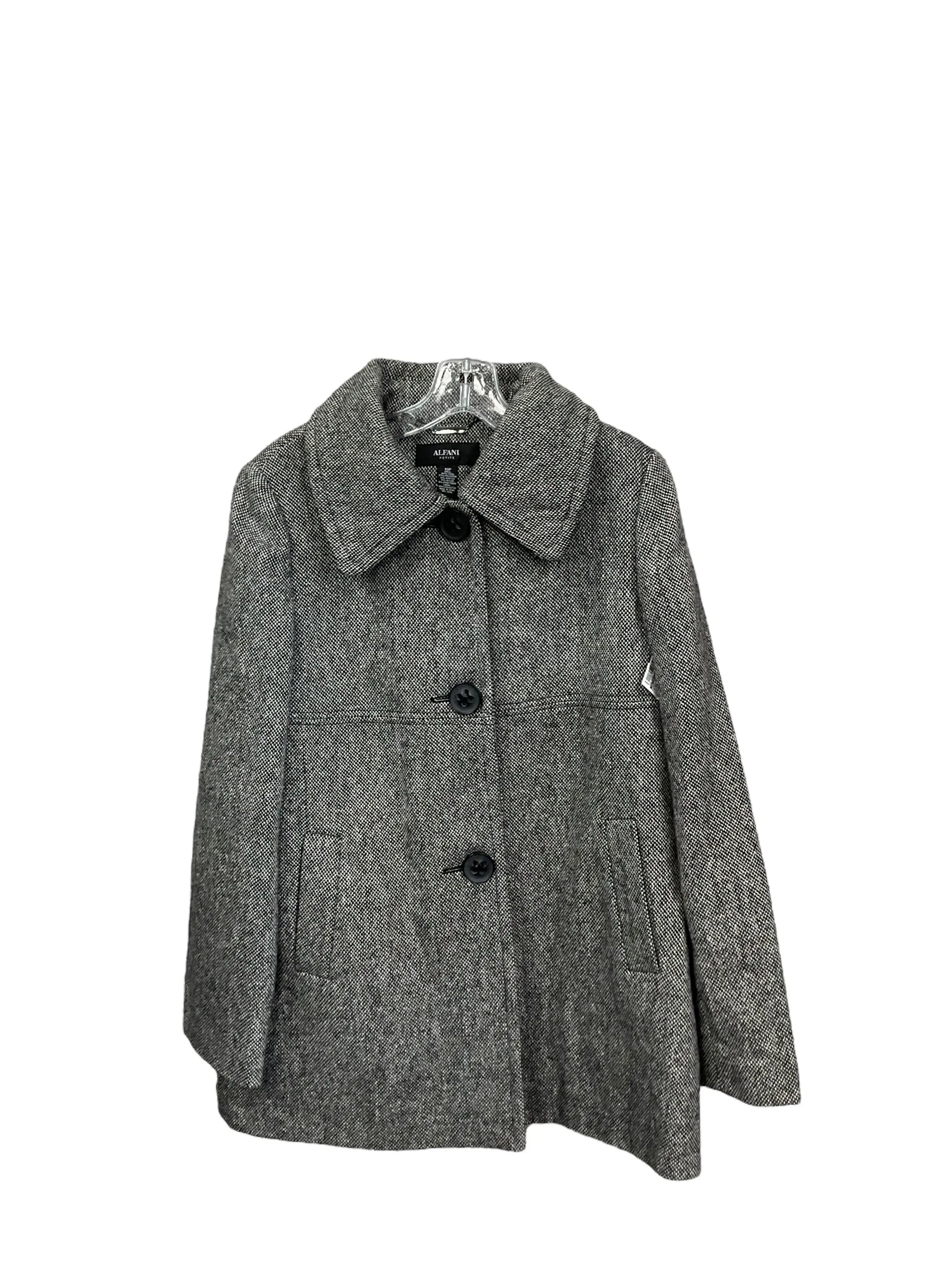 Coat Peacoat By Alfani In Black & White, Size: M