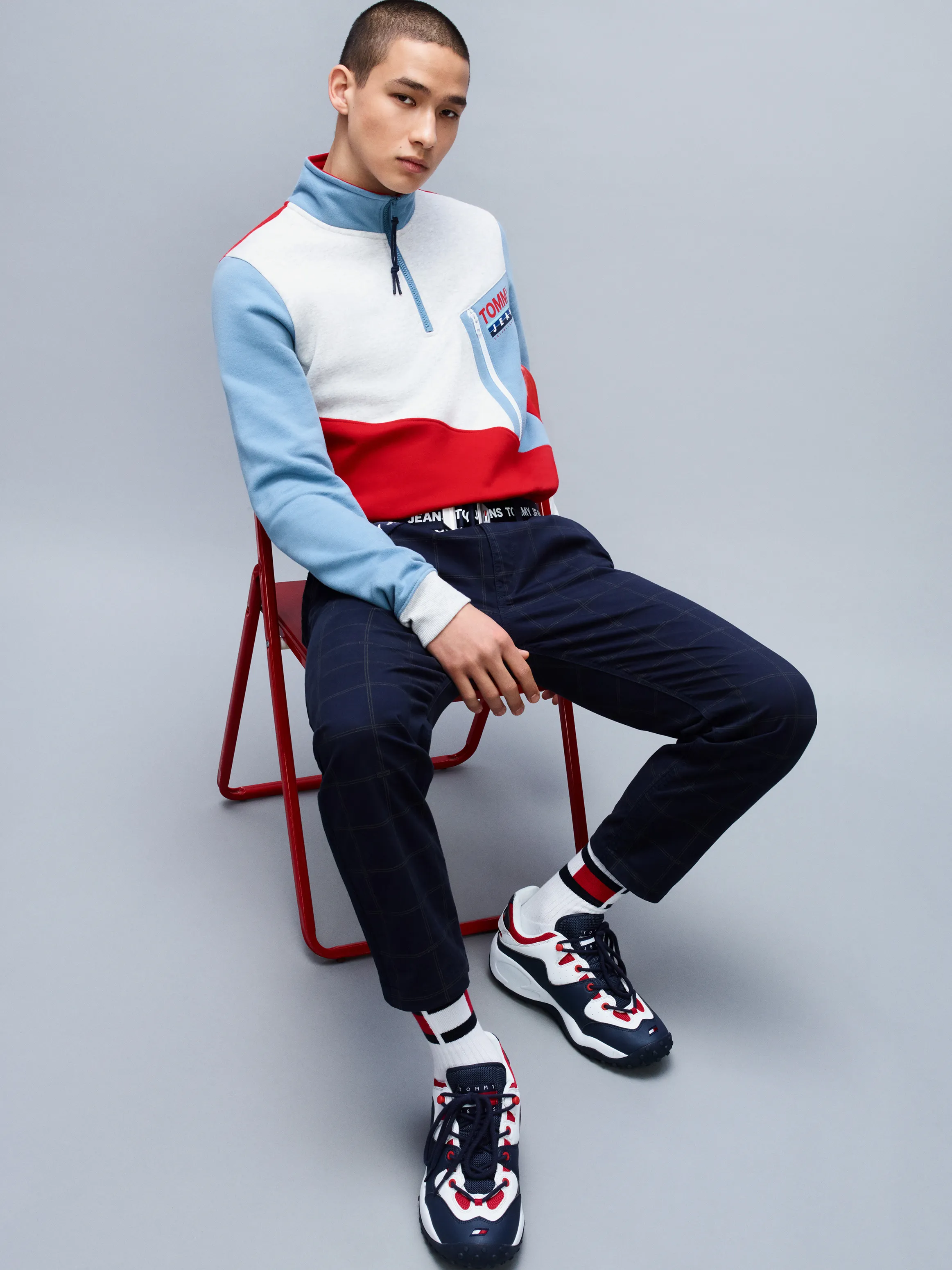 Colour-blocked Zip Neck Sweatshirt | Sweatshirts & Hoodies | Tommy Hilfiger