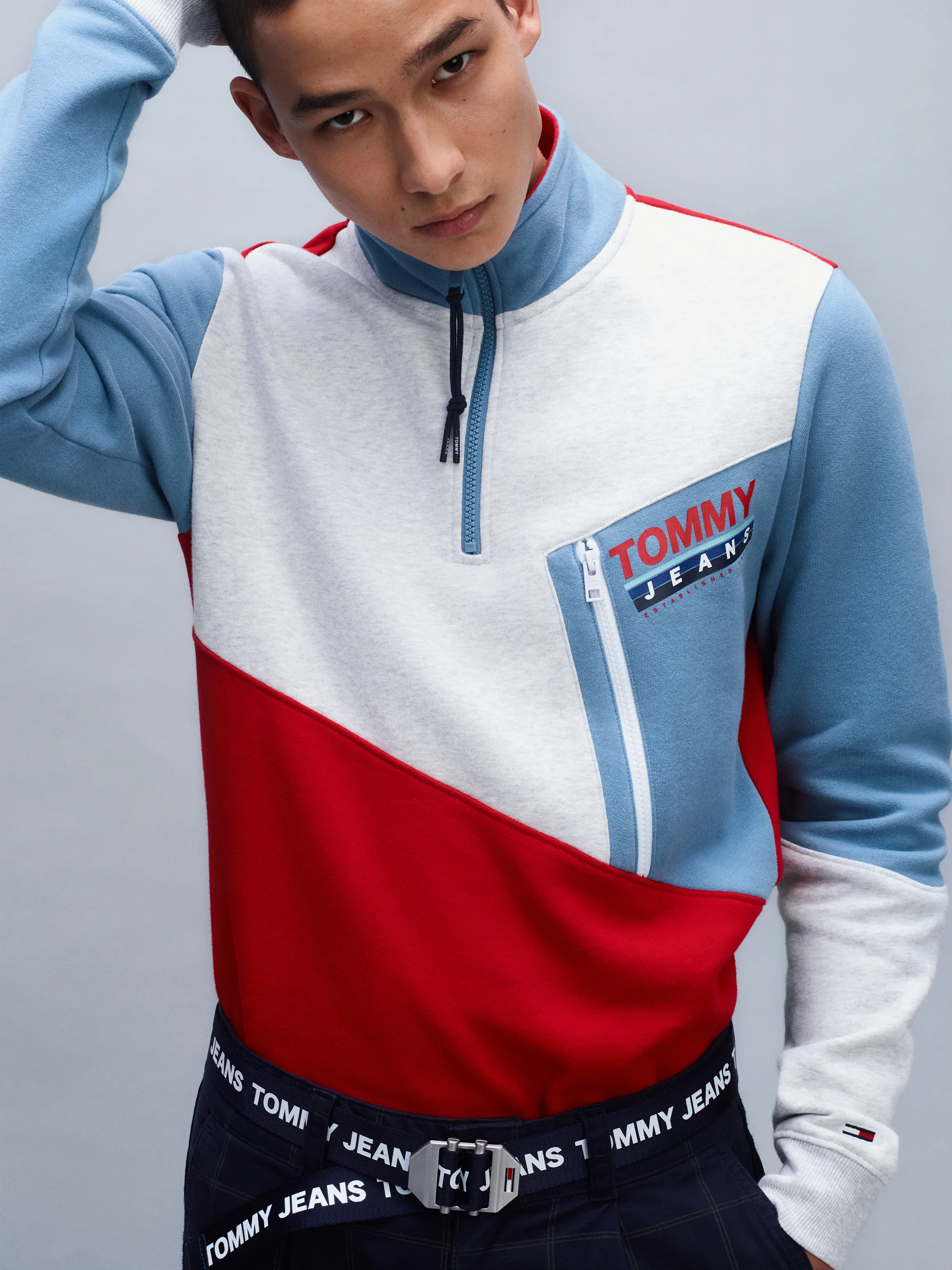 Colour-blocked Zip Neck Sweatshirt | Sweatshirts & Hoodies | Tommy Hilfiger