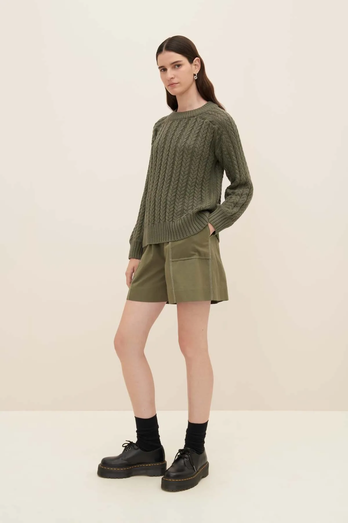 Column Sweater - Olive