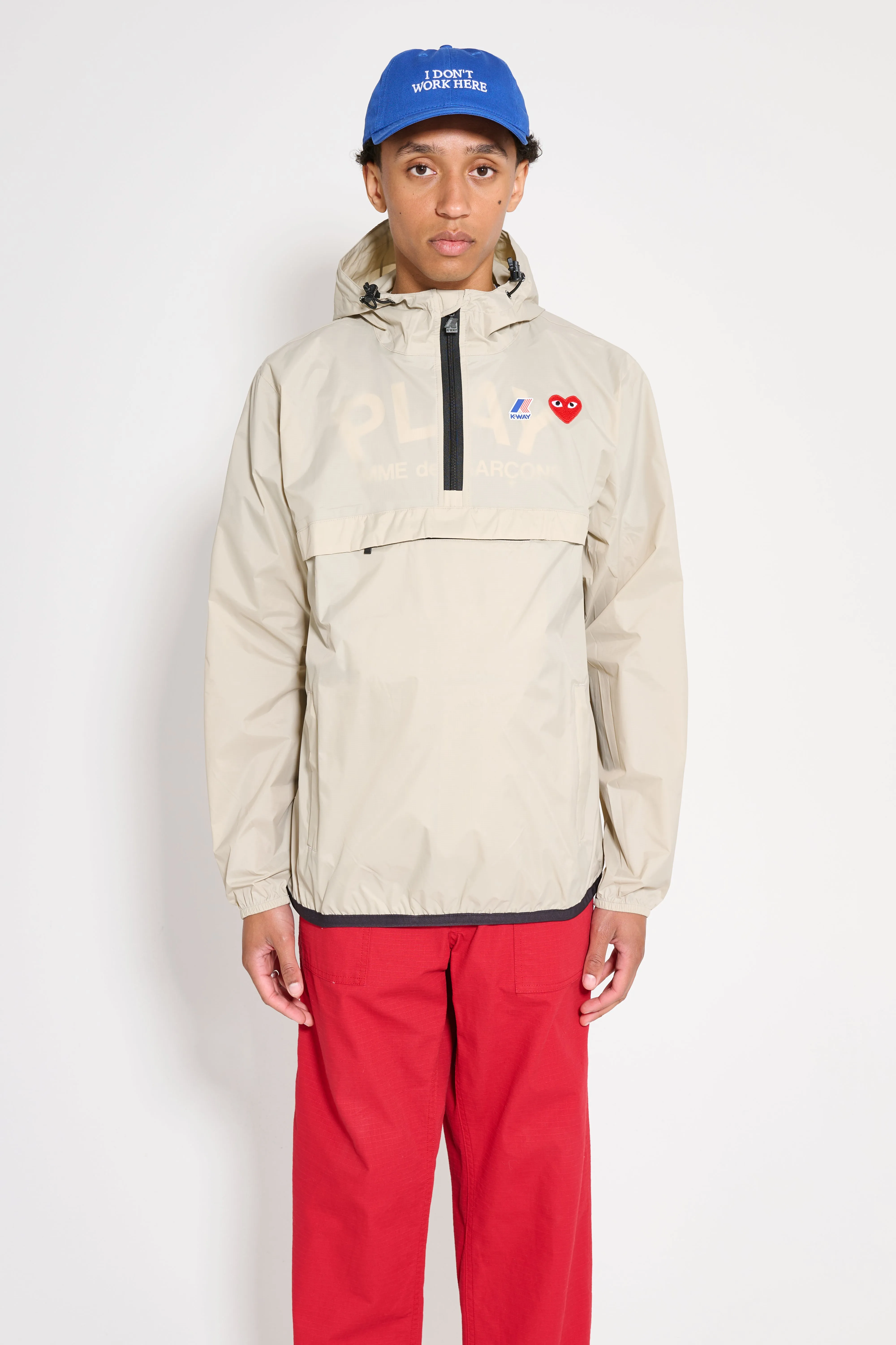 Comme des Garçons Play x K-Way Leon Half Zip Jacket Beige