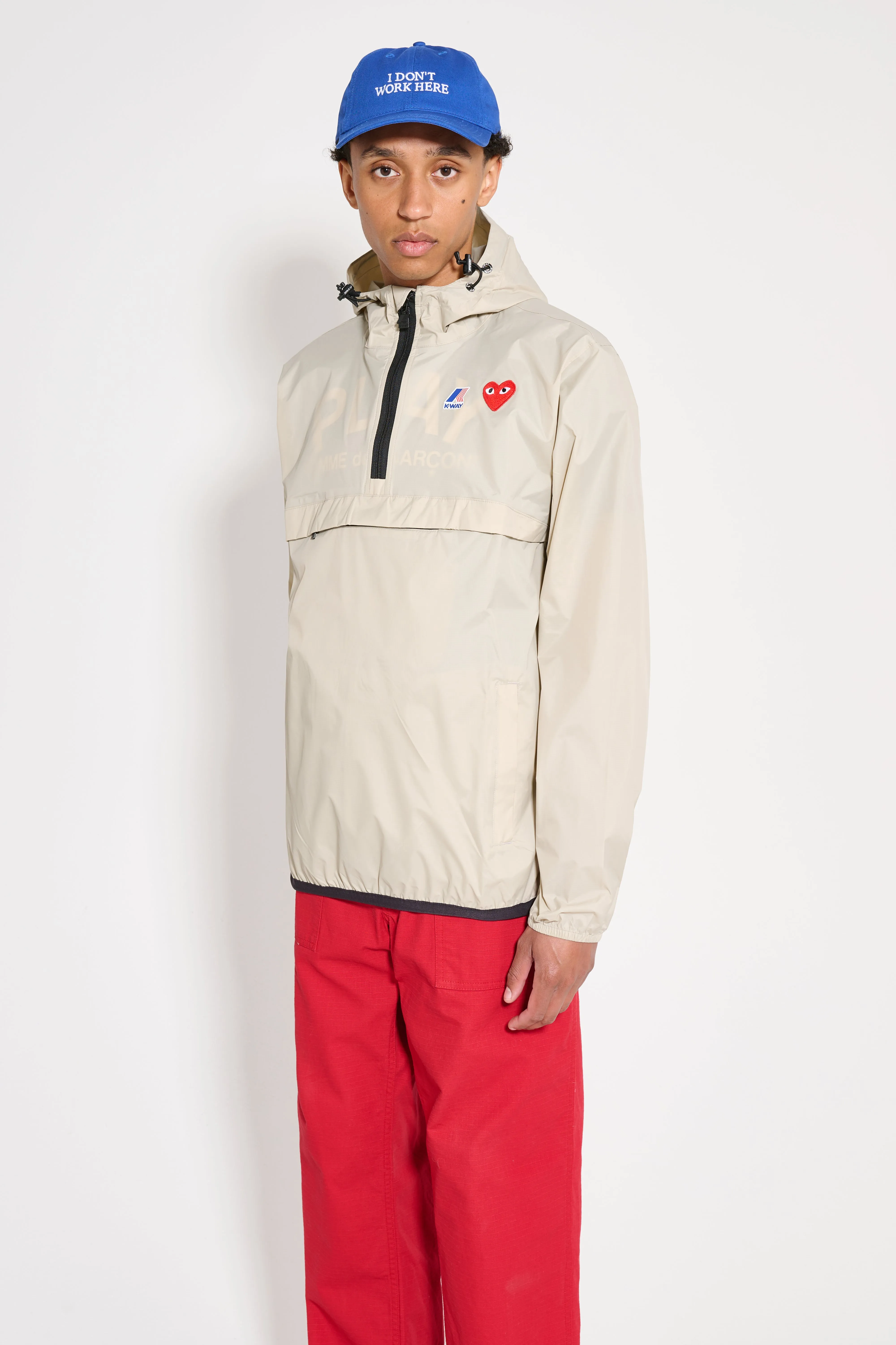 Comme des Garçons Play x K-Way Leon Half Zip Jacket Beige