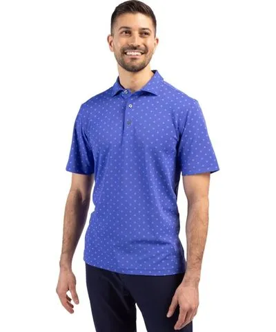 Cutter & Buck Men's Virtue Eco Pique Tile Print Recycled Polo Shirt