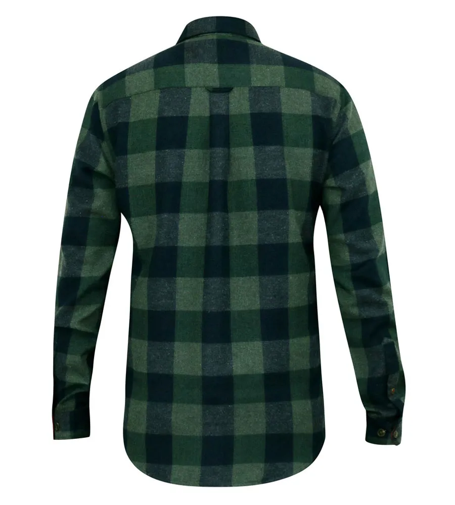 D555 Big Mens Long Sleeve Check Overshirt With Two Patch Pockets (GARFIELD)