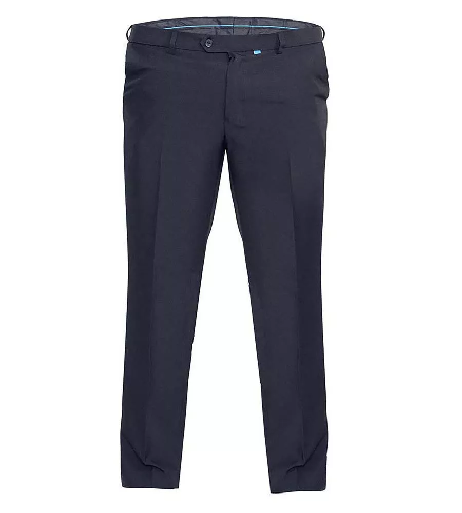 D555 Big Mens Navy Trousers With Adjustable Waist (MAX NAVY)