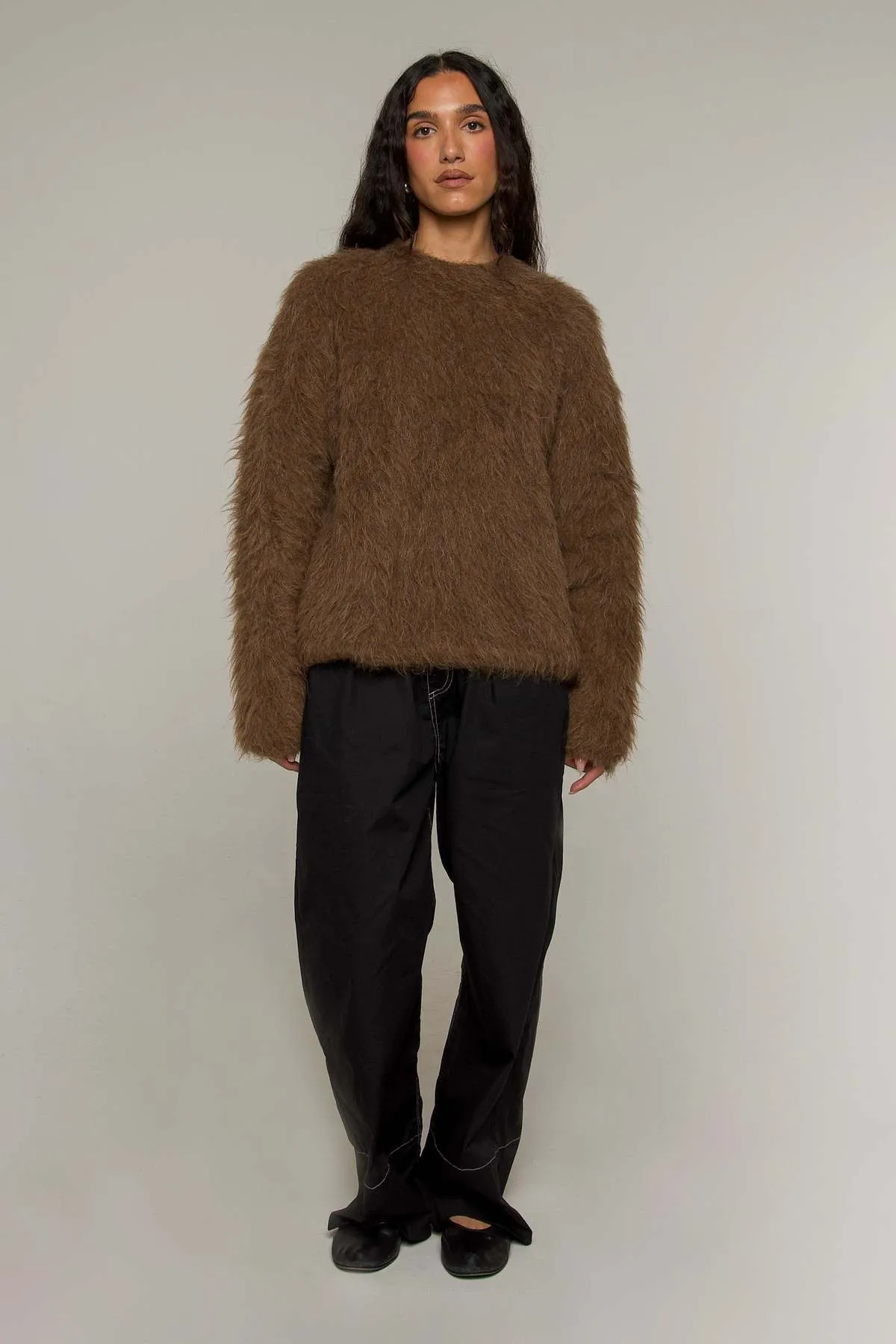 Dakota Alpaca Sweater - Brown