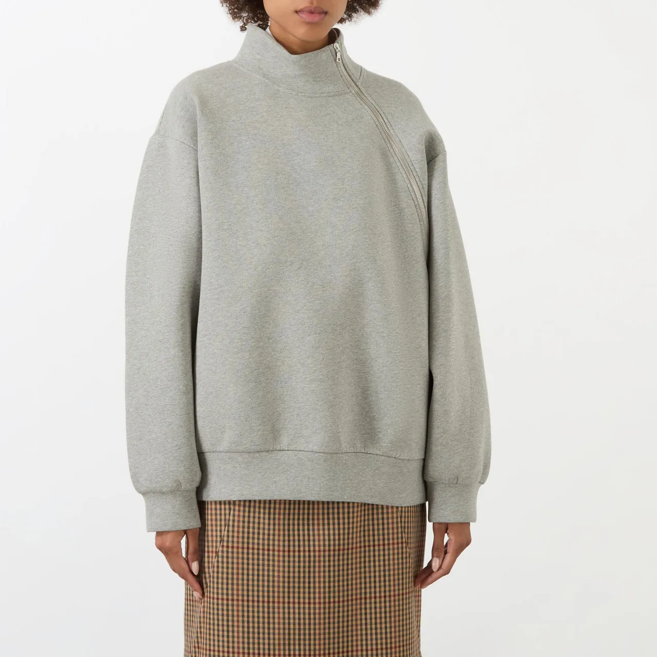 DRIES VAN NOTEN Zip-Fastening Turtleneck Sweater - Grey