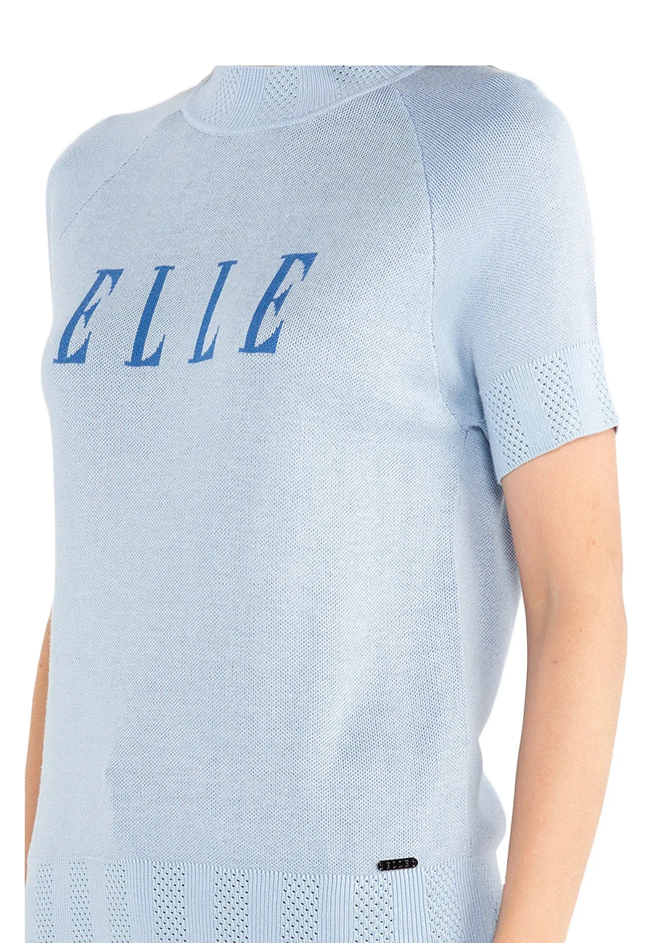 ELLE Apparel Knitted Crew Neck Logo Top