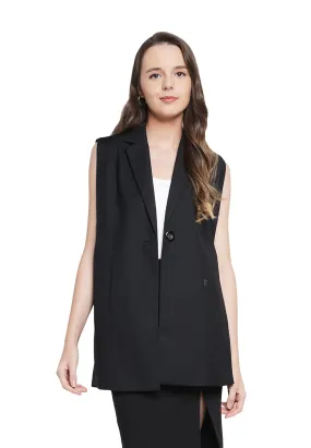 ELLE Apparel Lapel Collar Single Button Blazer Vest