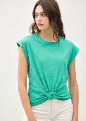 FINAL SALE - Knot Front Tee - 2 Colors!