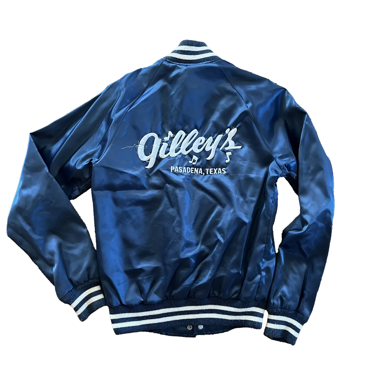 Gilley's Navy Blue Satin Jacket Size S