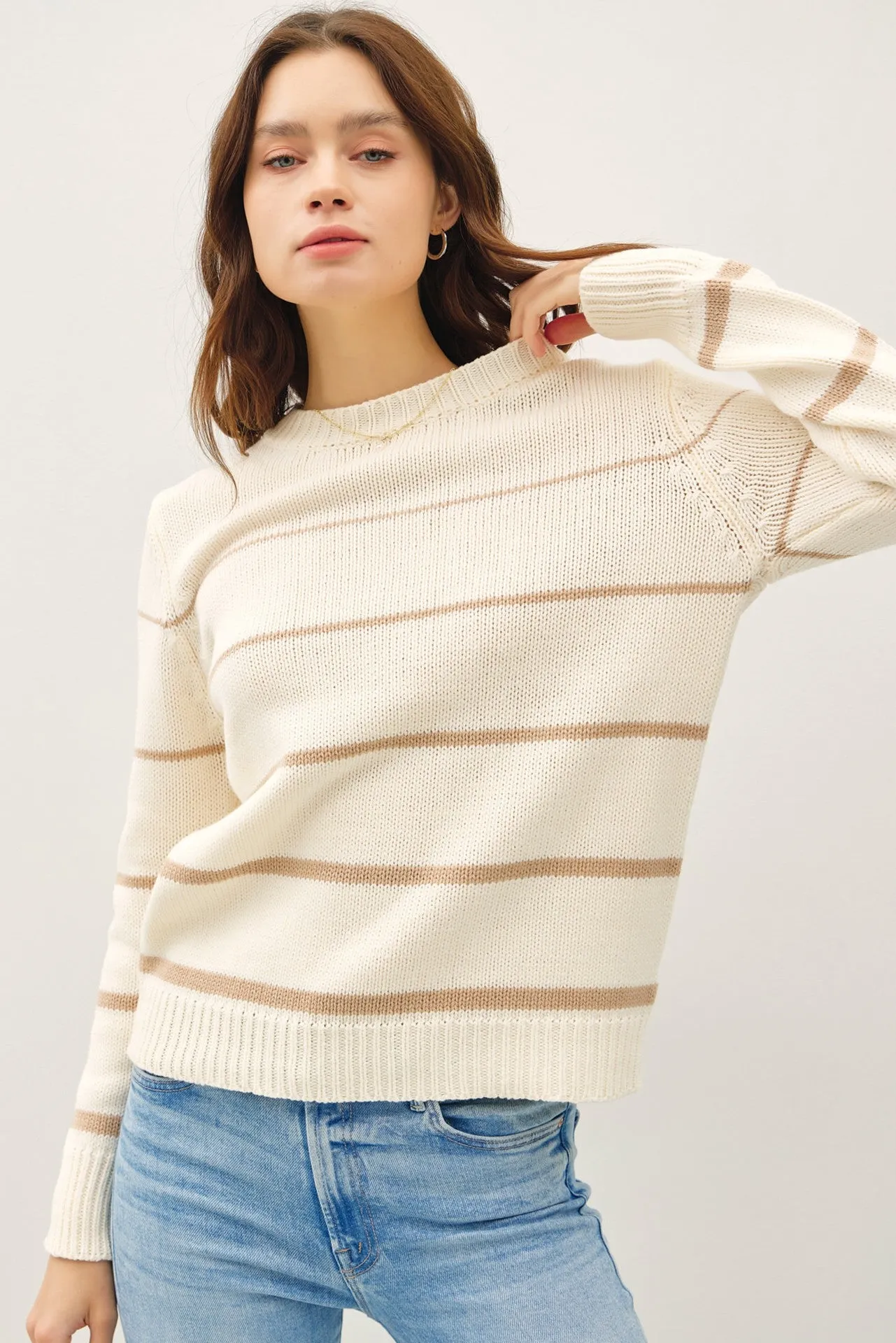 Gradient With Stripe Sweater