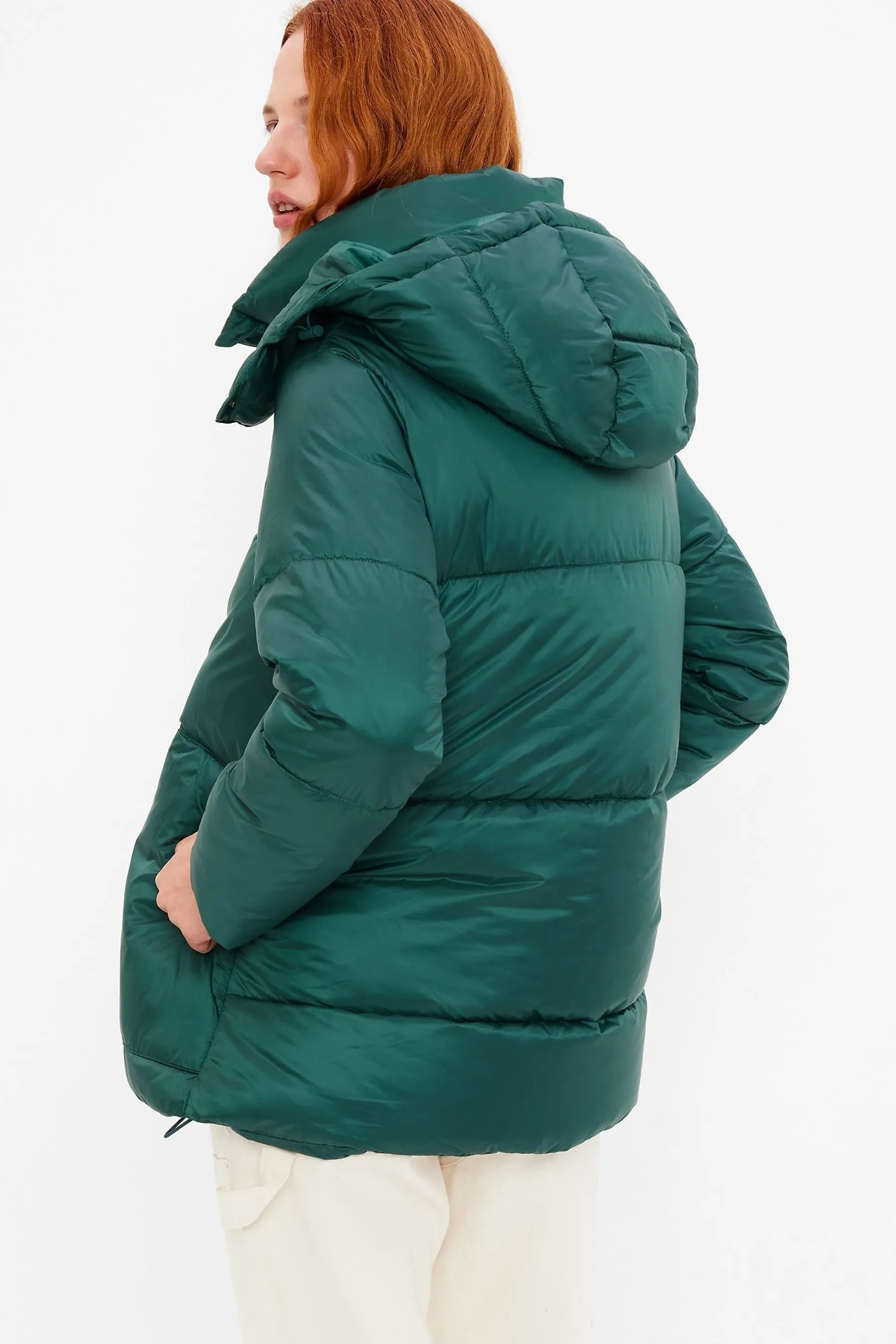 Green Big Puffer Coat