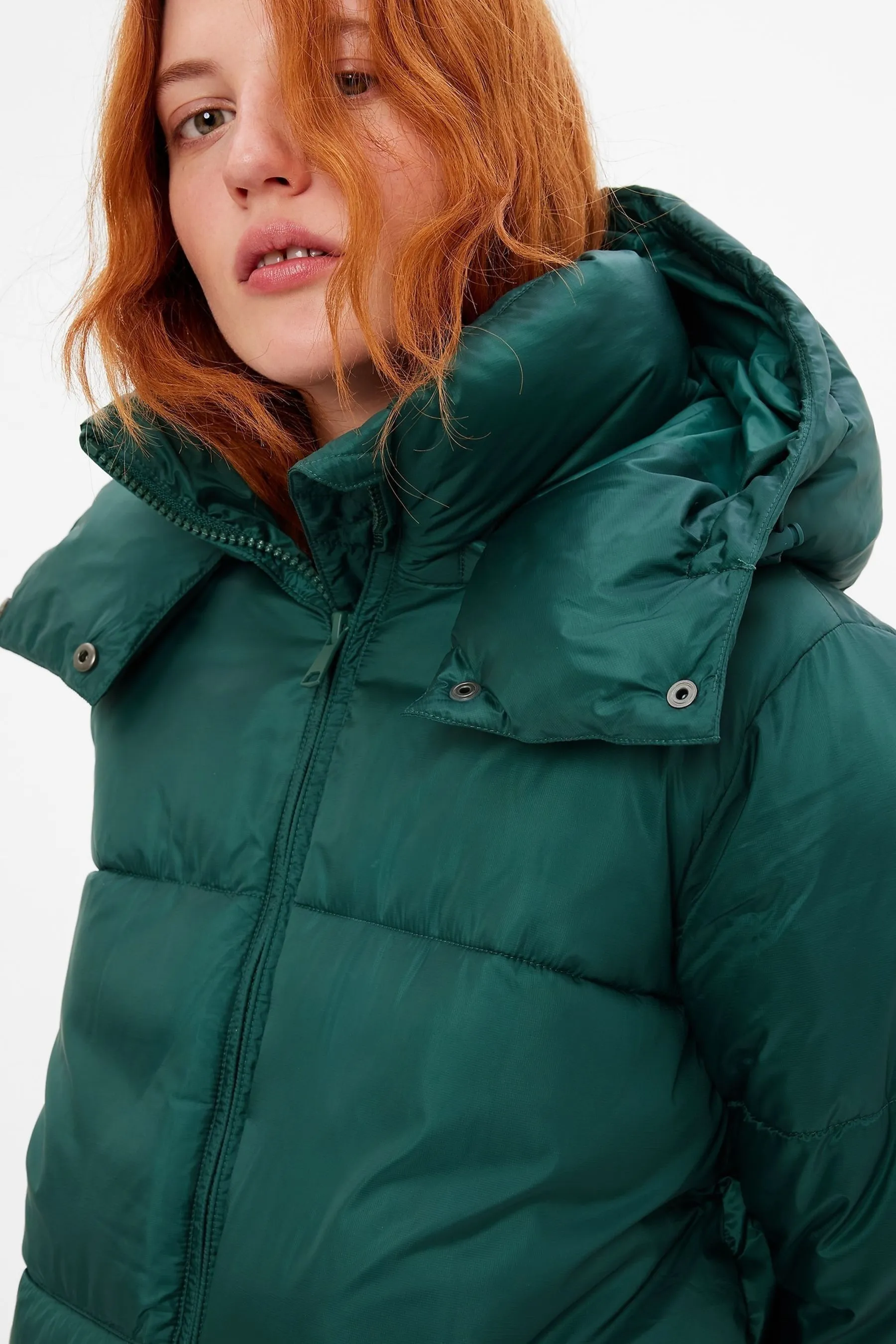 Green Big Puffer Coat