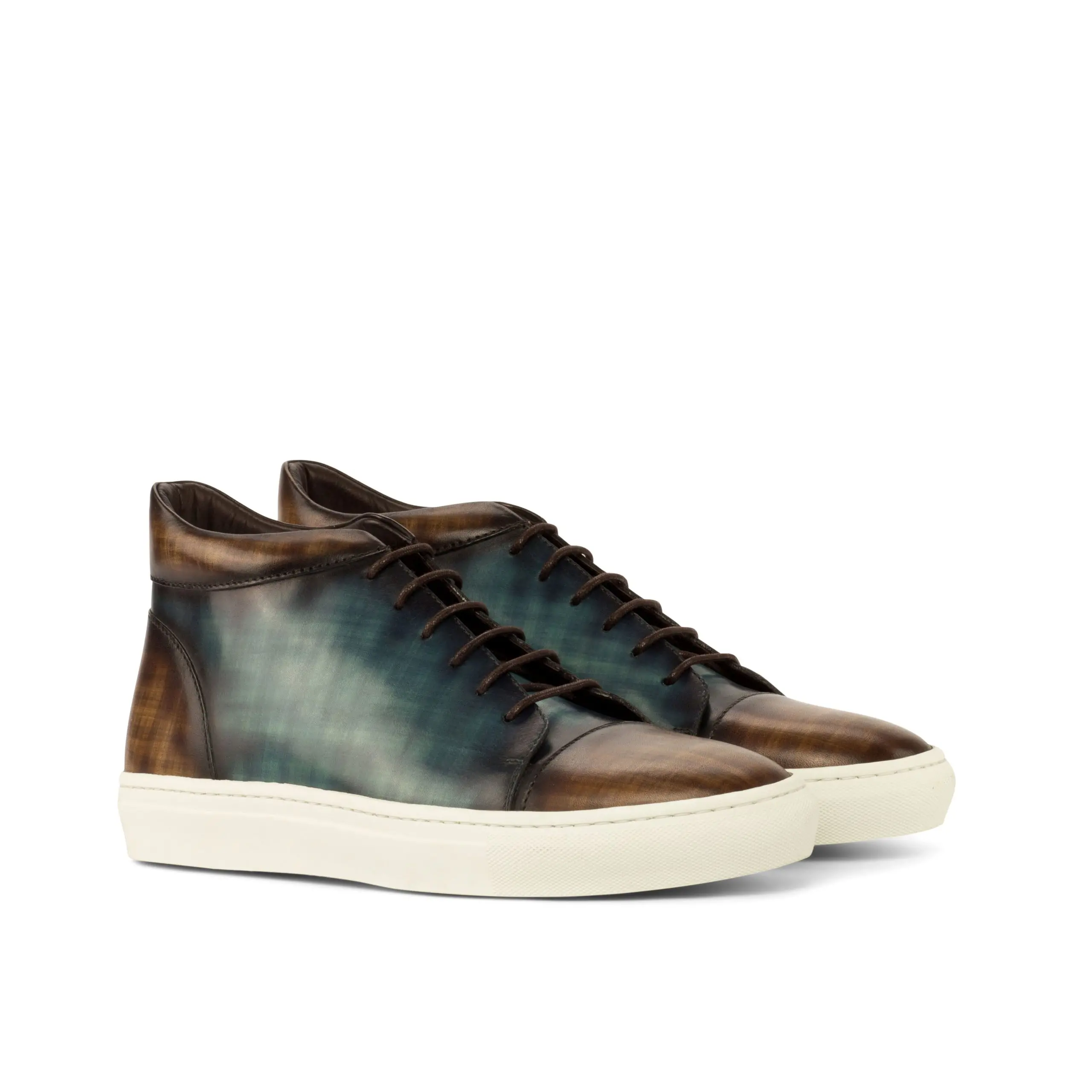 --Hand Made Patina High Tops Sneaker-