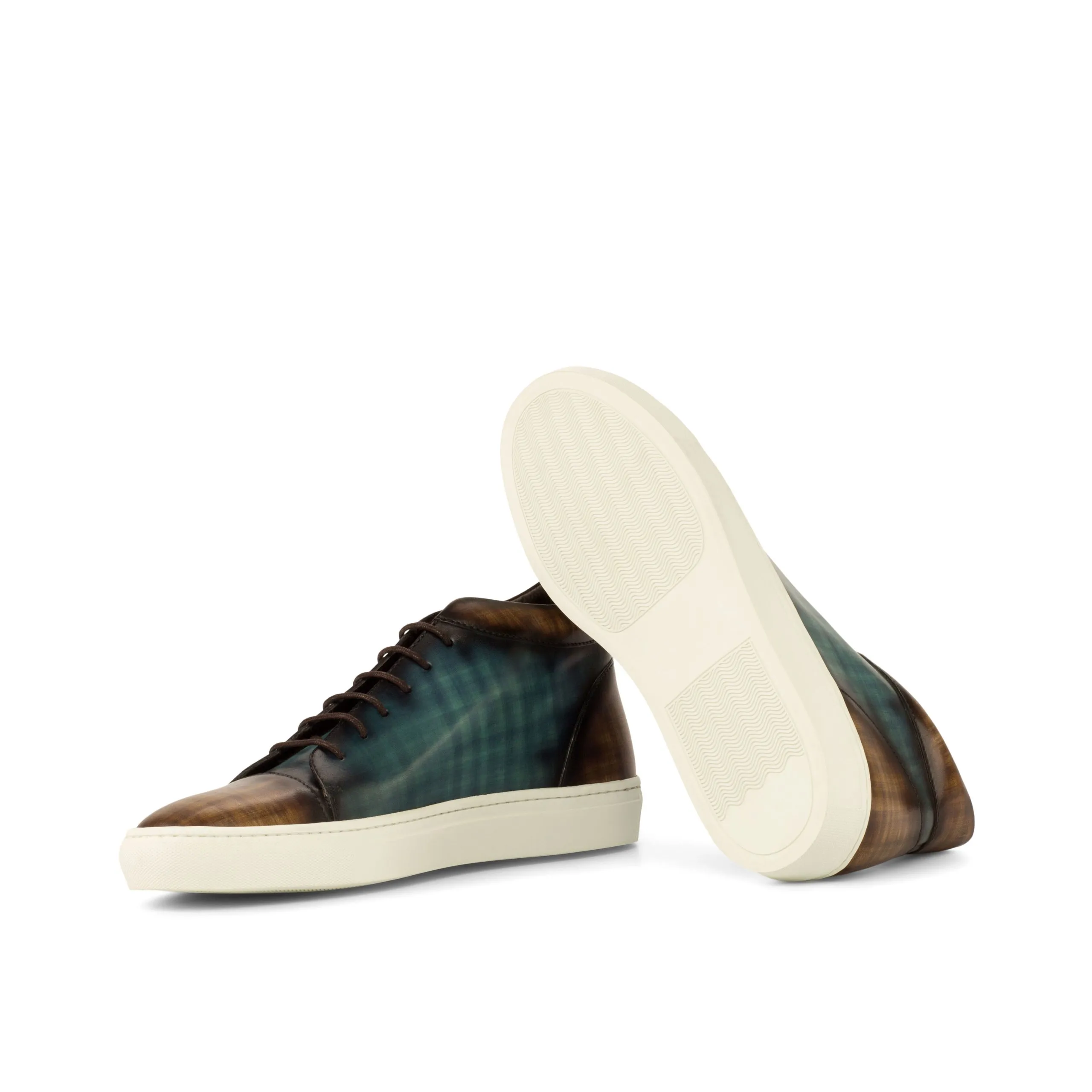 --Hand Made Patina High Tops Sneaker-