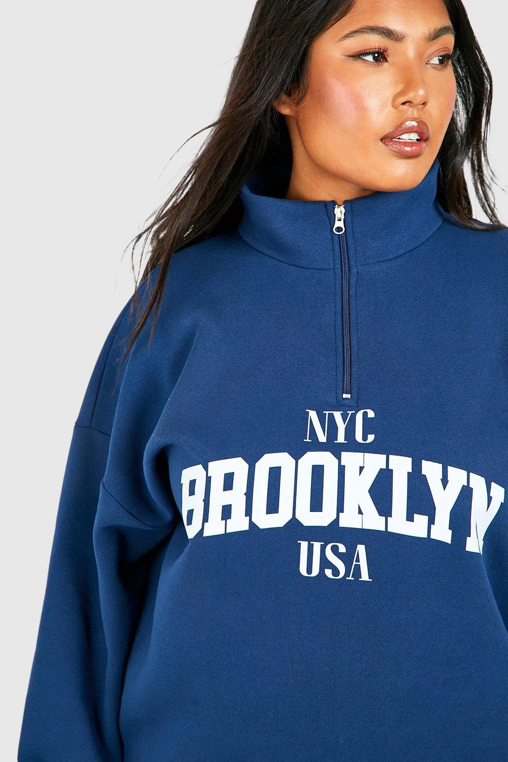 Hoodies & Sweatshirts | Plus Brooklyn Half Zip And Legging Set | boohoo